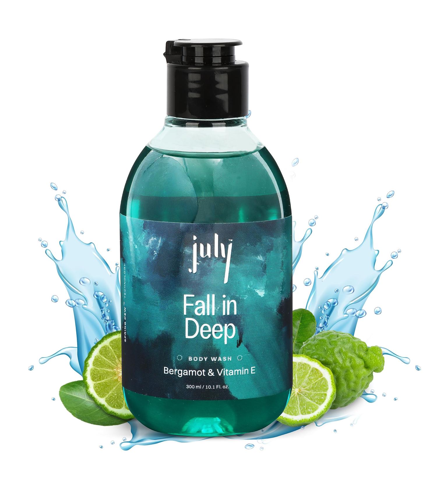 July Fall Deep Body Wash 300ml | Moisturizing Bergamot & Vitamin E | Exfoliating Shower Gel for Men & Women | Long Lasting Fragrance | International Shipping - Buy Online on GoSupps.com