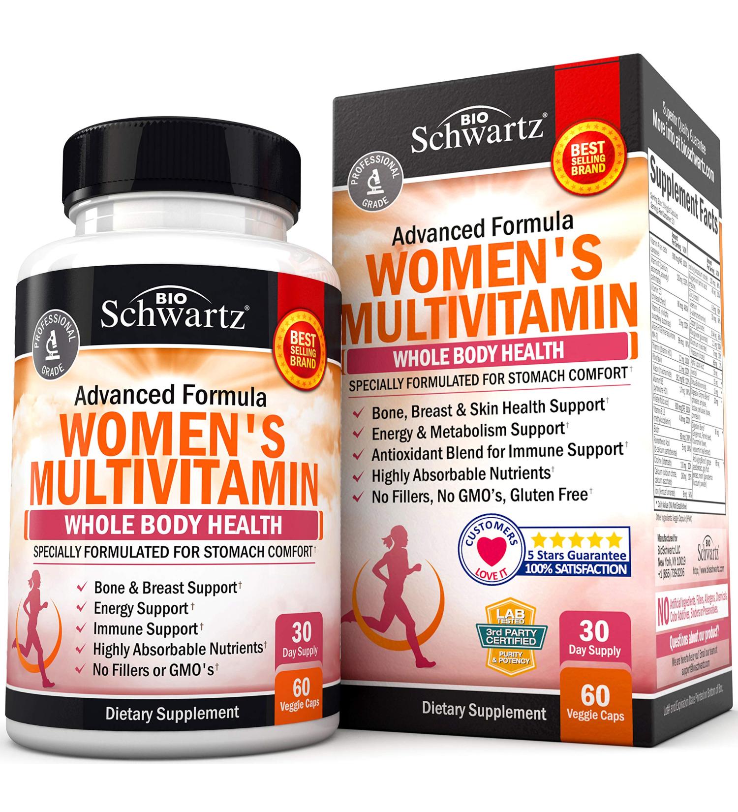 BioSchwartz Advanced Women's Multivitamin - 60 Veggie Caps for Optimal Health - Buy Online on GoSupps.com