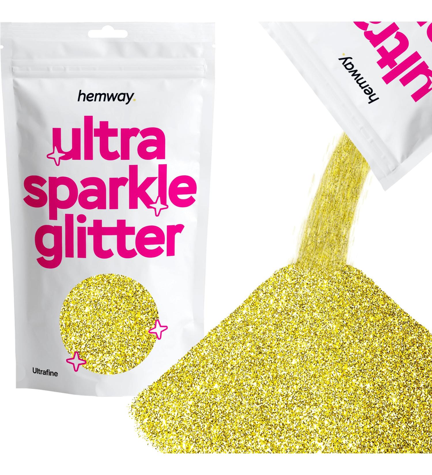 Hemway Ultrafine Sparkle Glitter 100g - Sand Gold Cosmetic Safe Glitter for Crafting & DIY - Extra Fine 1/128 - Buy Online on GoSupps.com