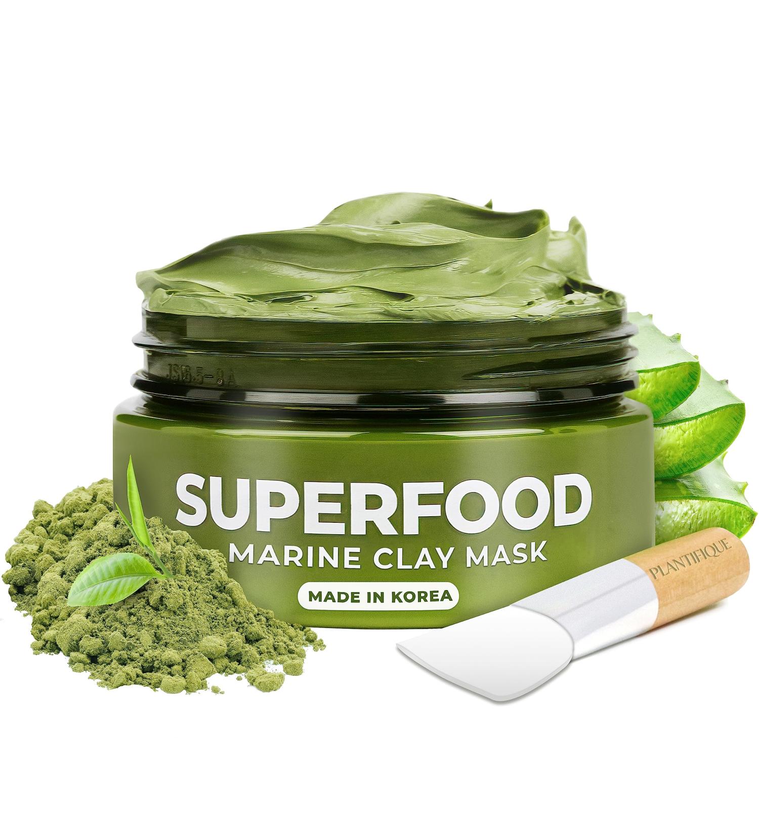 Plantifique Organic Clay Mask with Avocado & Green Tea - Vegan Skincare for Radiant Skin - Buy Online on GoSupps.com