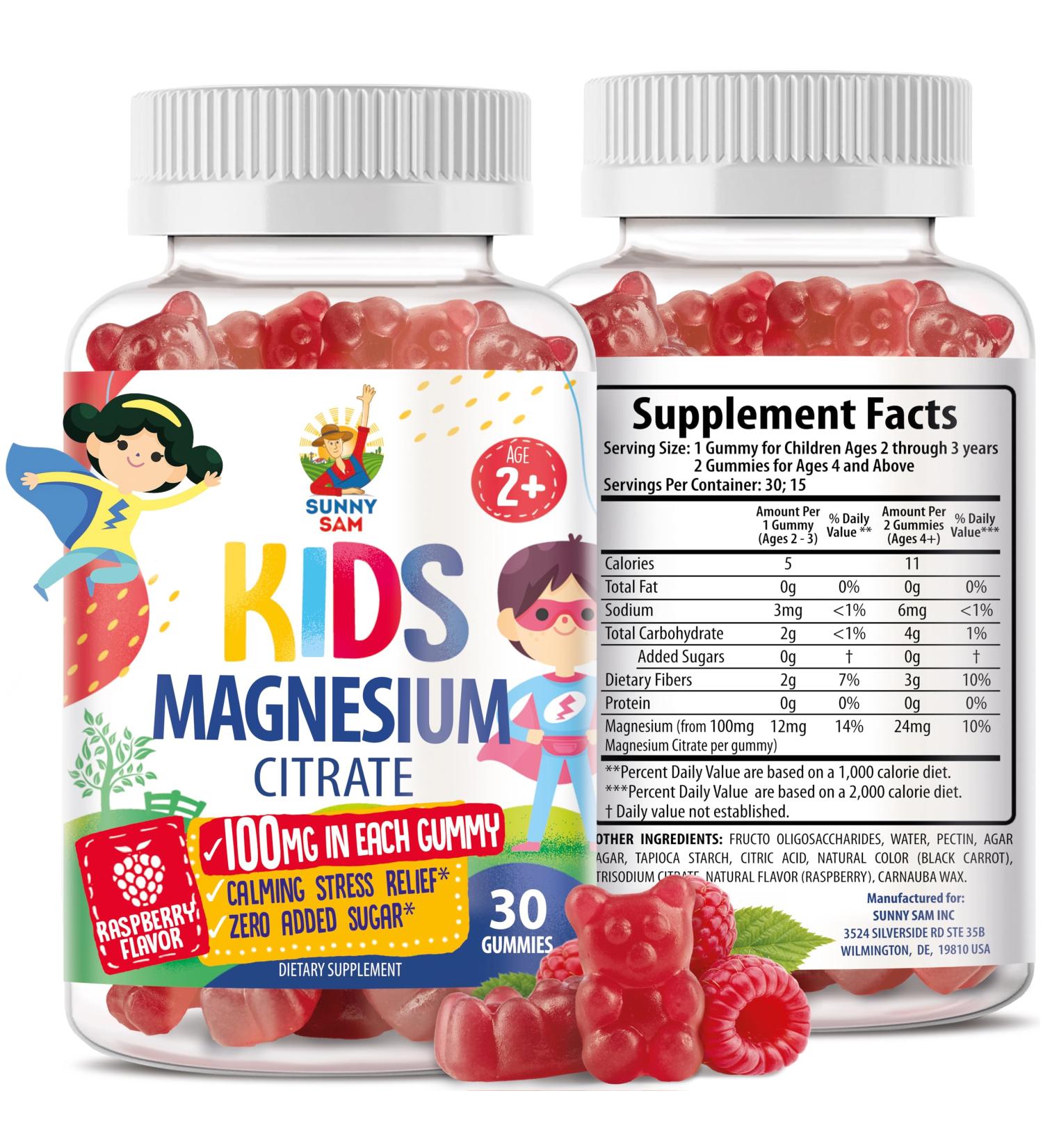 Magnesium Gummies for Kids & Adults - 100mg - Calm Magnesium Chews - Magnesium Citrate Chewable Supplement for Mood & Muscle Support - Citrato de Magnesio para Ni os - 30 Gummies 30 Count (Pack of 1) - Buy Online on GoSupps.com