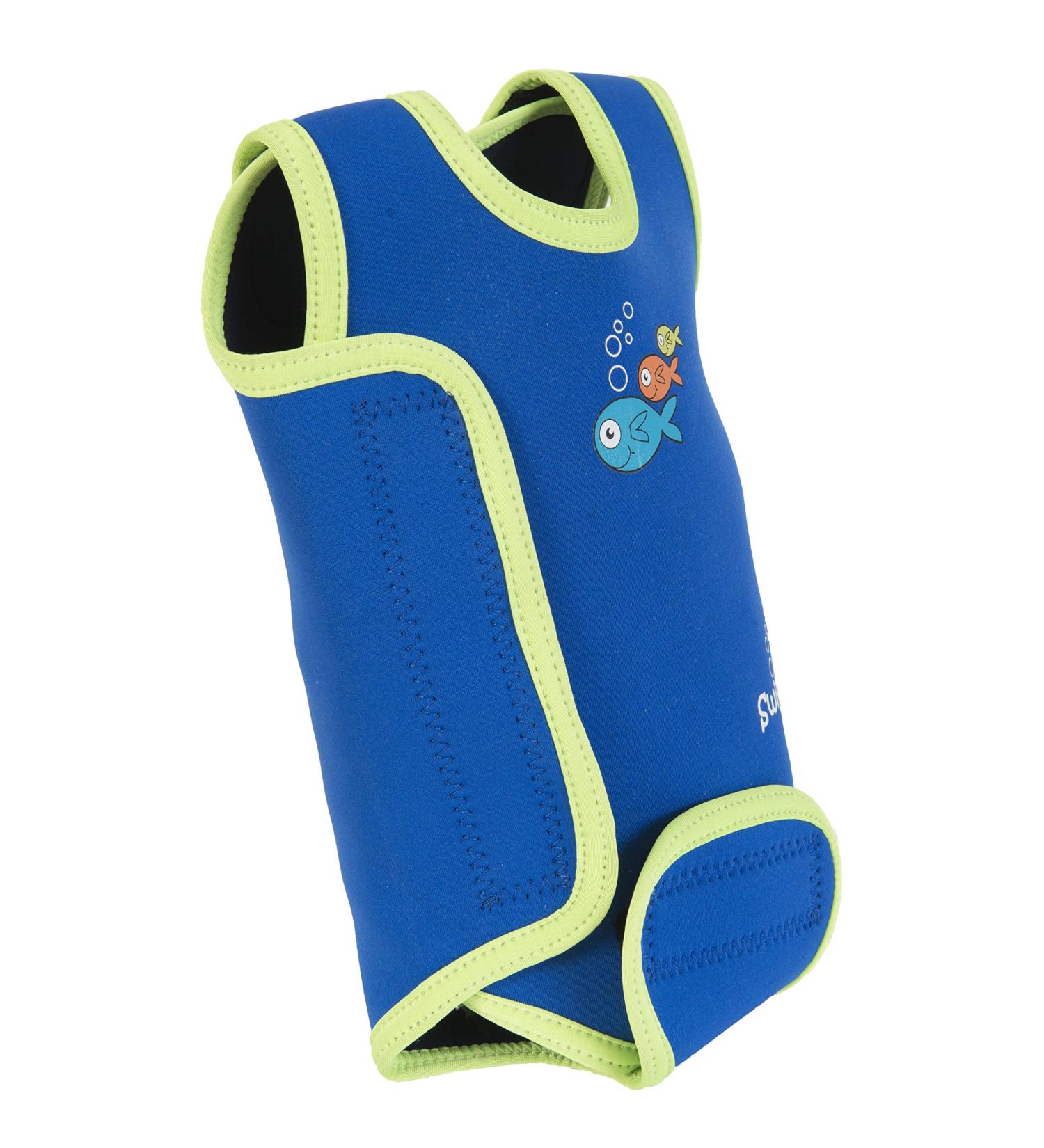 SwimBest Baby Wetsuit - Neoprene Baby Swimming Costume 12-24 Months, 50+ UV Protection, Blue/Lime - Buy Online on GoSupps.com