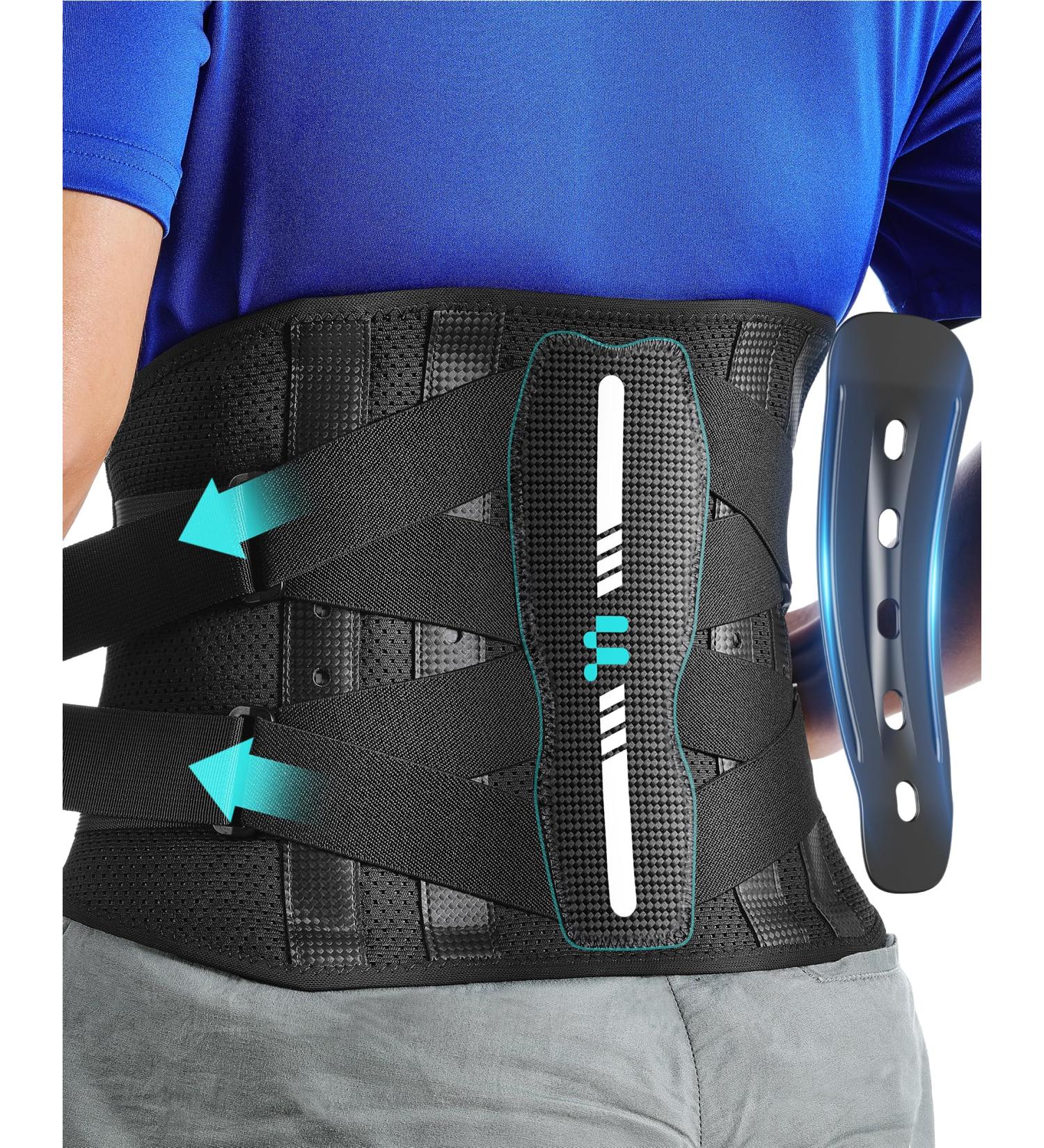 Fitomo Back Support Belt for Men and Women - Ergonomic Spine Curve Support with Carbon Fibre Splints - XXL Size - Relieve Lower Back Pain, Improve Posture, and Support Heavy Lifting - Buy Online on GoSupps.com