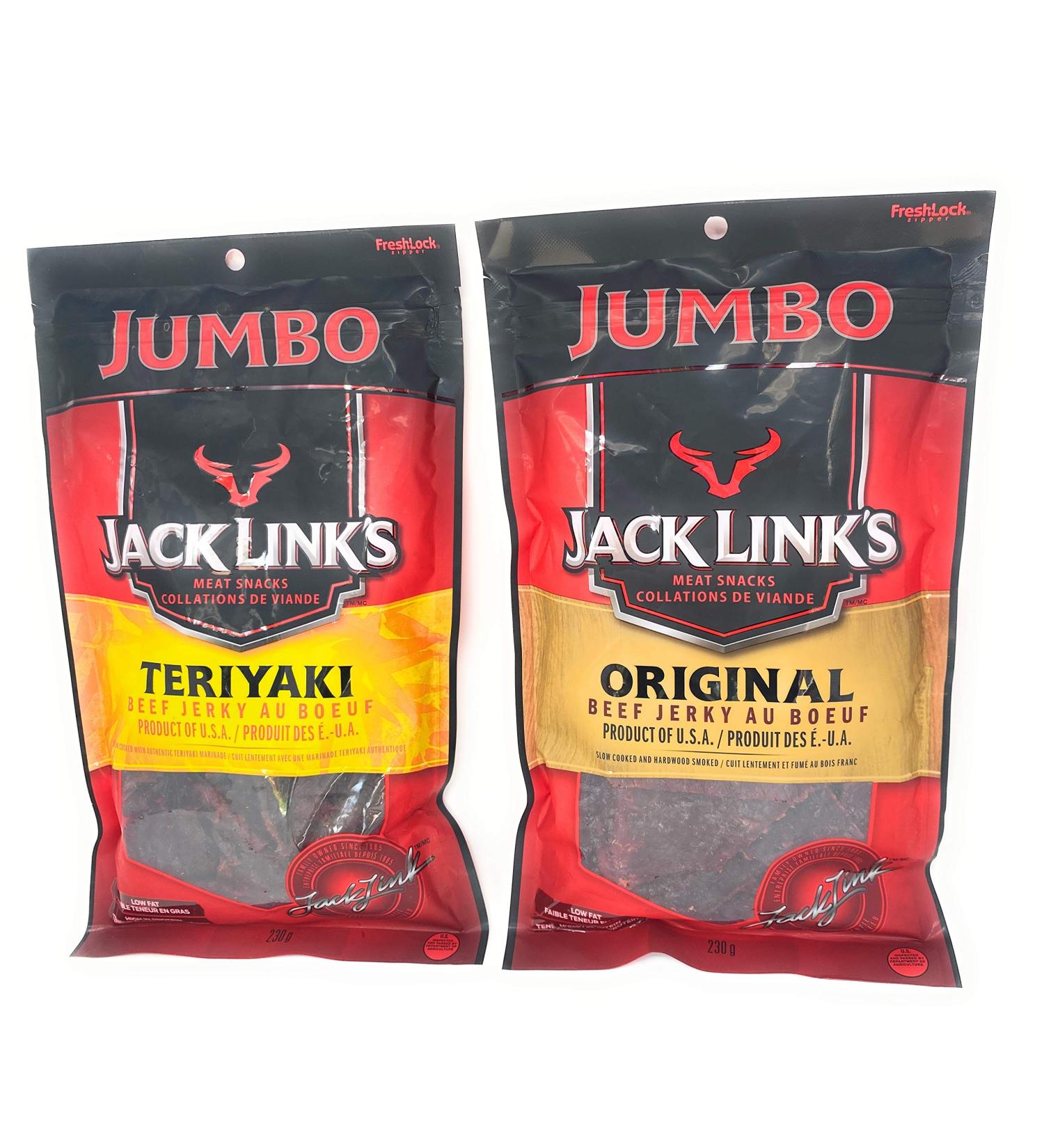 Jack Links Jumbo Beef Jerky Variety 2 Pack - Original & Teriyaki (230 Gram x 2) - Buy Online on GoSupps.com