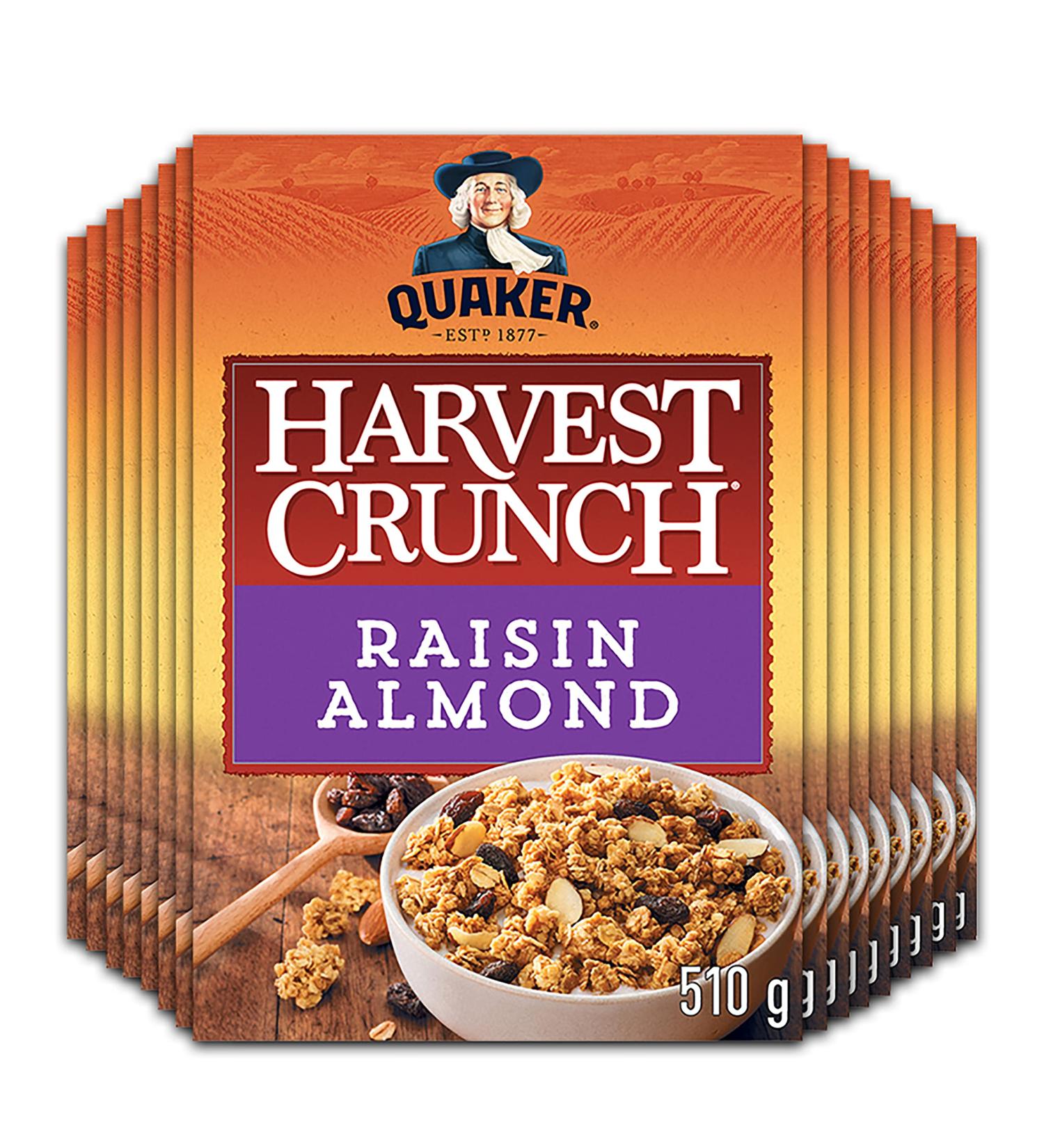 Quaker Harvest Crunch Raisin & Almond Granola Cereal Multi-Pack 510g (Pack of 16) - Buy Online on GoSupps.com