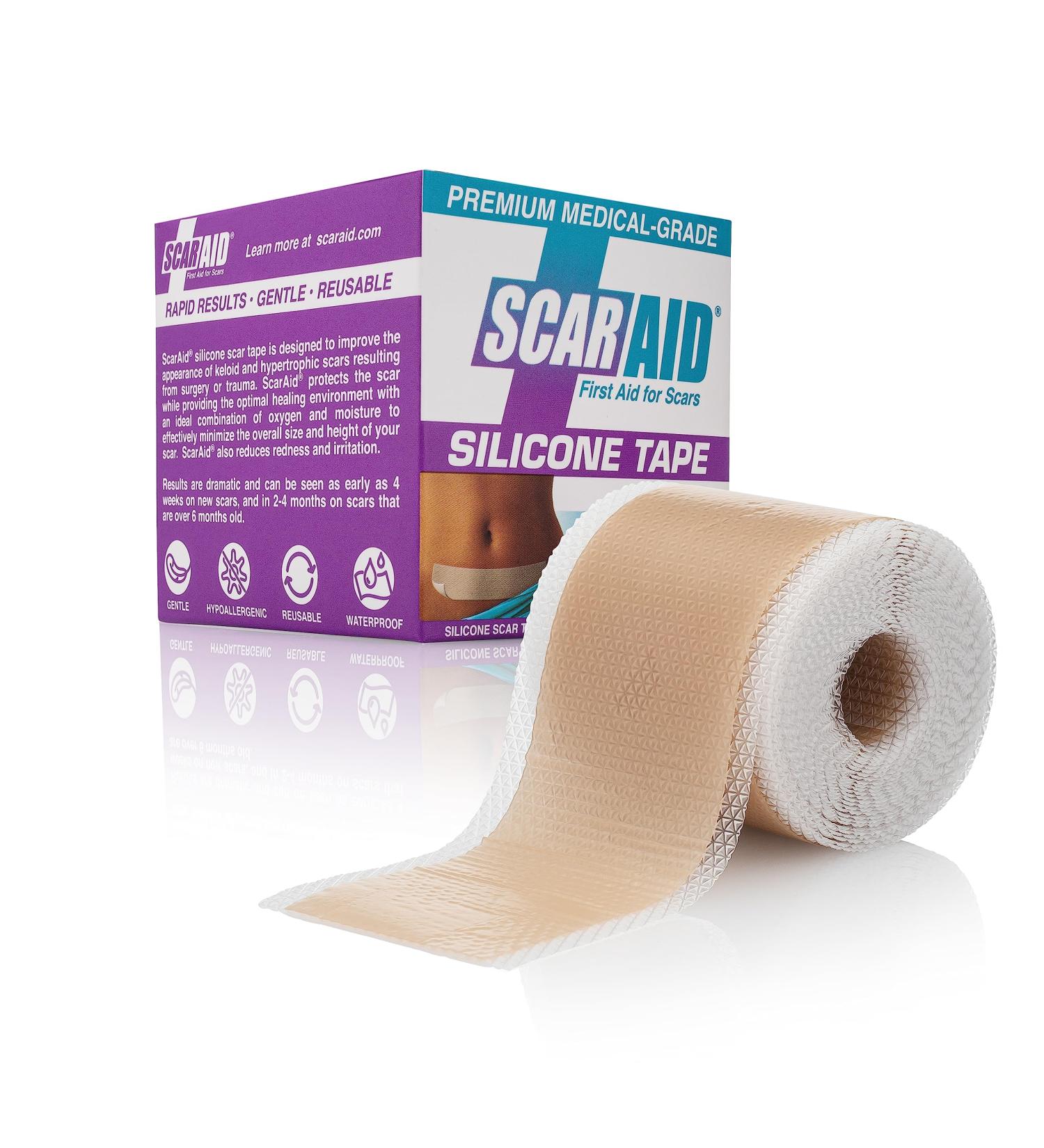 Silicone Scar Tape for Tummy Tuck & Bariatric Surgery - 1 Roll 1.5 x 120 - Superior to Vitamin E Oil - Buy Online on GoSupps.com