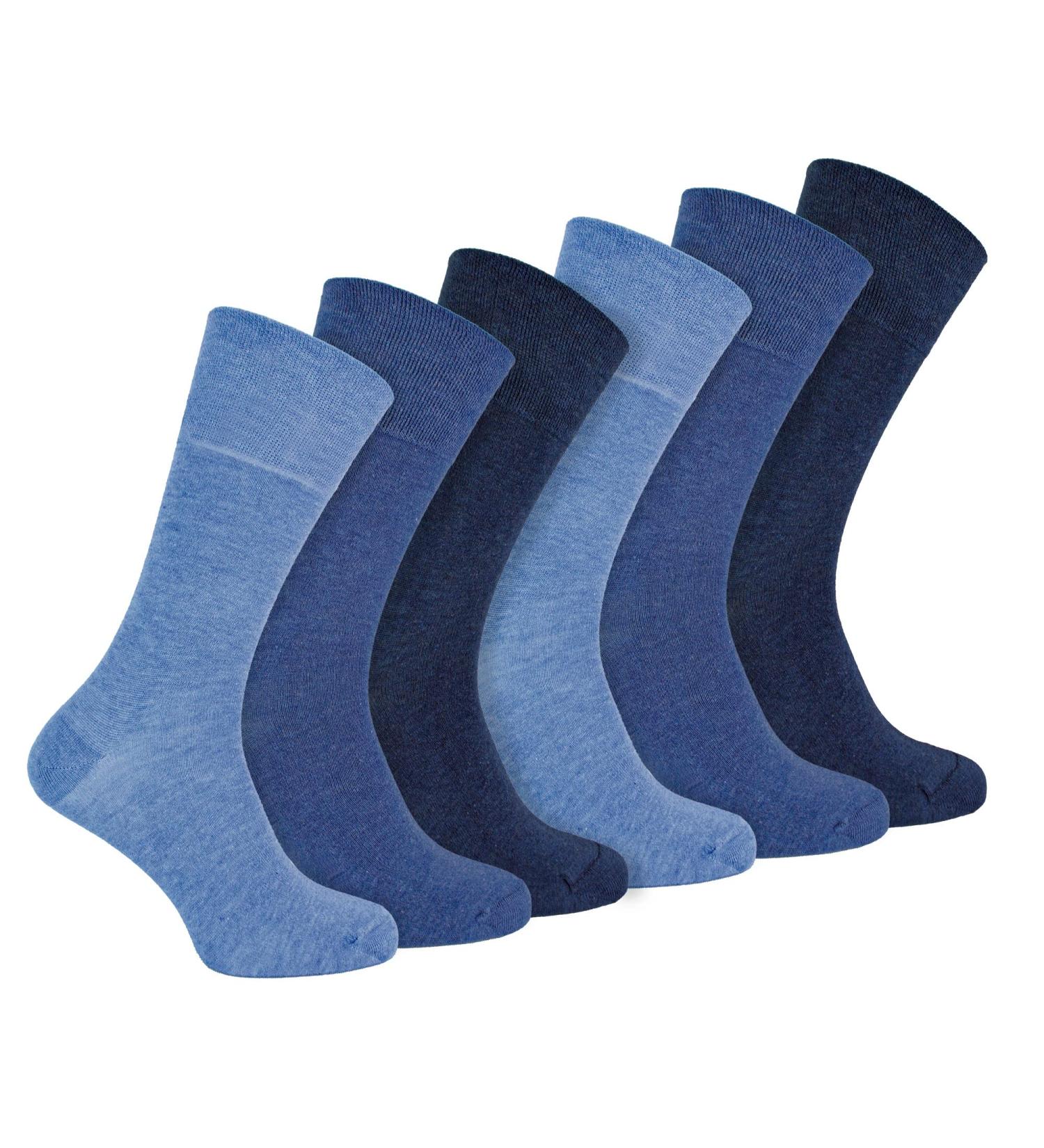 IOMI 6 Pair Mens Bamboo Diabetic Socks - Navy Blue Crew Non Binding Seamless Socks 7-12 - Buy Online on GoSupps.com