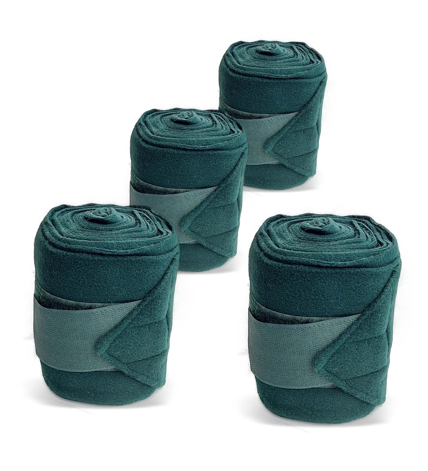 Fleece Bandages for Mini Shetland Pony - Velcro Fastener 4-Set with Storage Bag - Dark Green - Buy Online on GoSupps.com