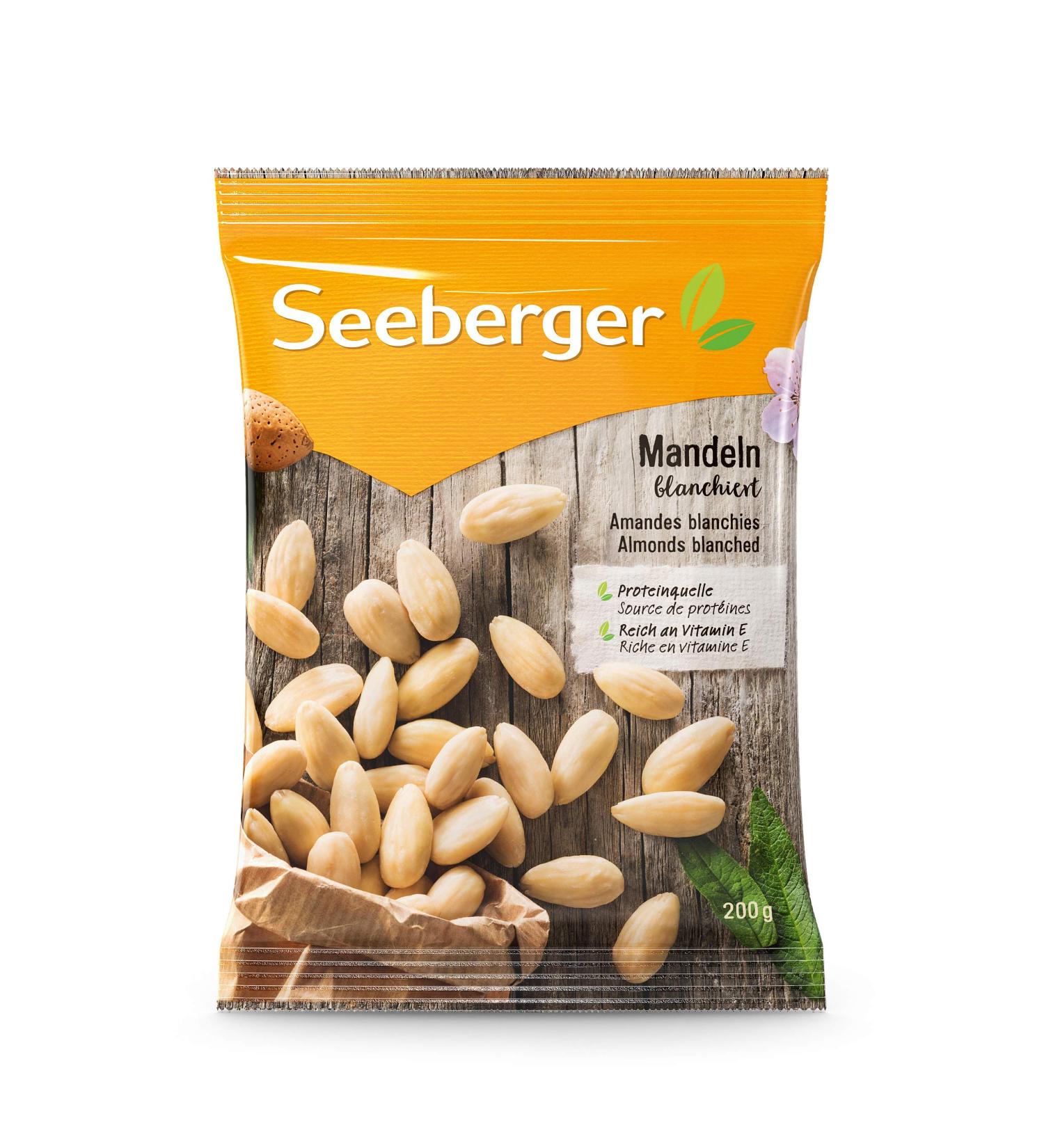 Seeberger Blanched almonds 1 pack: beautiful size whole almonds pruned - rich in vitamins - crunchy almonds with a sweet and - Buy Online on GoSupps.com