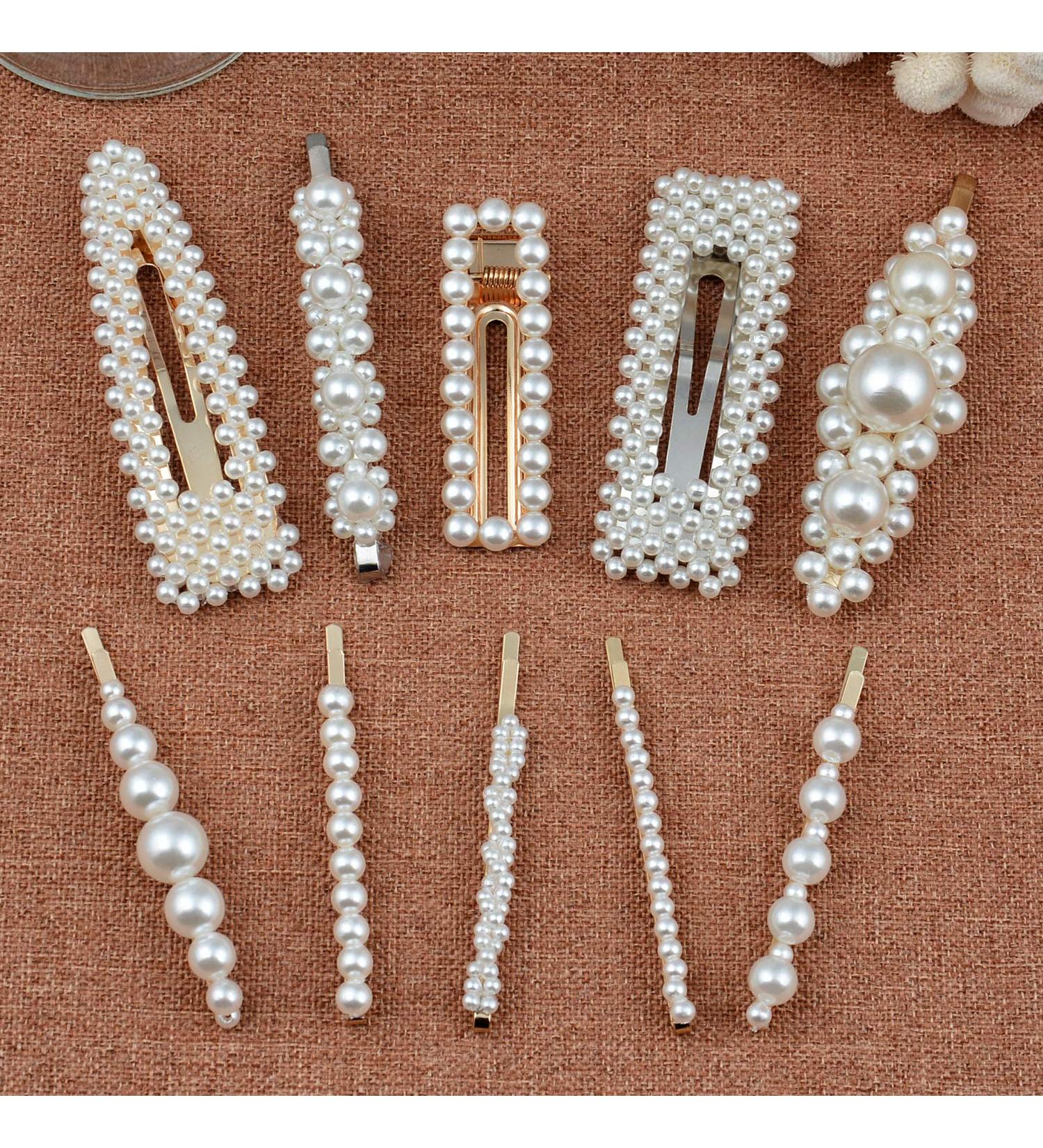 Warmfits Pearl Hair Clips - 10pcs Elegant Large Hair Styling Pins for Women & Girls - Bridal Barrettes for Wedding & Daily Wear - Buy Online on GoSupps.com