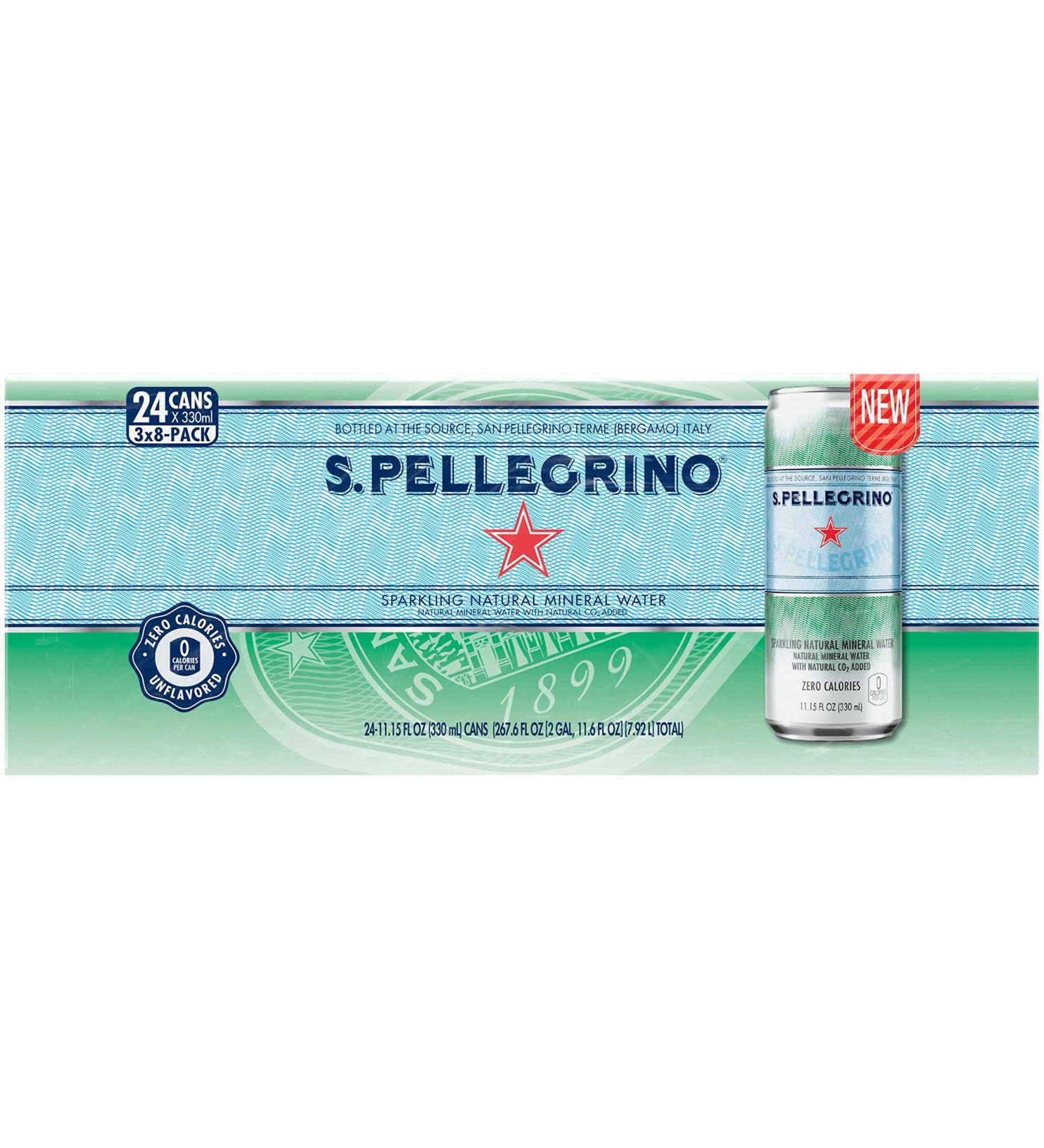 S.Pellegrino Sparkling Natural Mineral Water 11.15 Fl. Oz - Pack of 24 - Buy Online on GoSupps.com