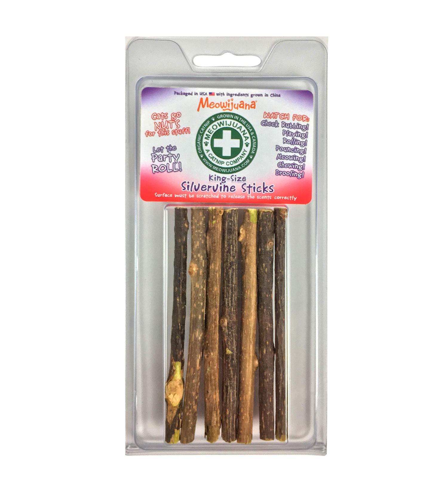 Meowijuana King Size Silvervine Sticks Bundle - Natural Matatabi Chew for Cats | High Potency Cat Treat | Dental Health | Catnip Alternative - Buy Online on GoSupps.com