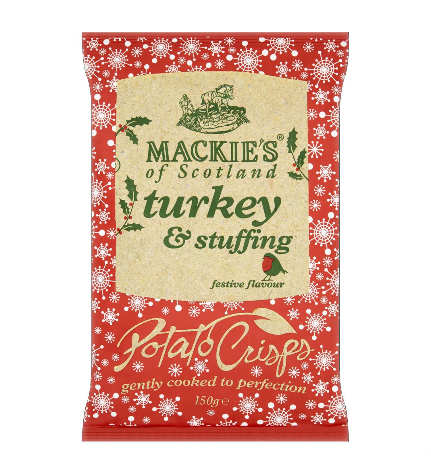 Mackie's of Scotland Turkey and Stuffing Potato Crisps 150g (Pack of 12) - Buy Online on GoSupps.com