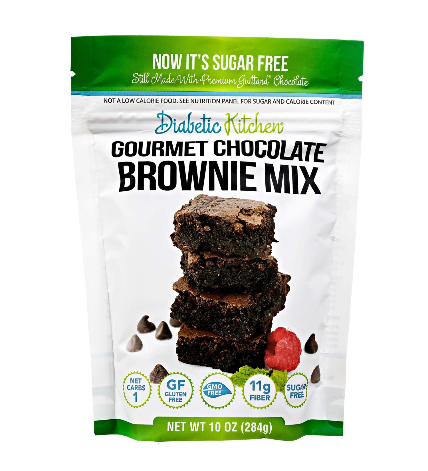Diabetic Kitchen Gourmet Chocolate Brownie Mix - 10 oz | Low Sugar & Delicious - Buy Online on GoSupps.com