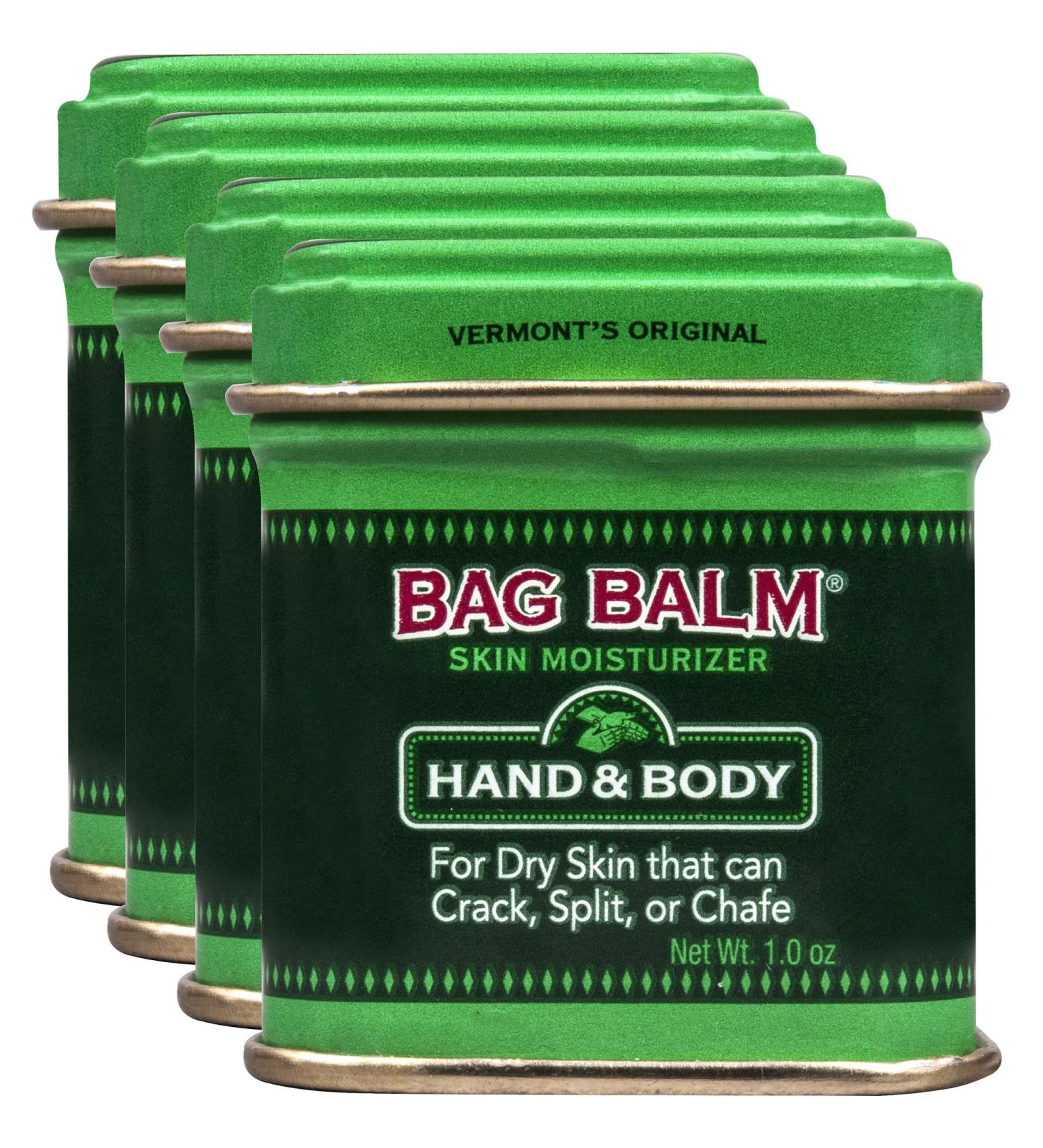 Bag Balm Vermont's Original Ointment 1 oz Tin (Pack of 4) | Moisturizing Ointment for Dry Skin on Hands, Feet, Elbows, Knees | Prevents Cracking, Splitting, Chafing | 100% Natural Formula - Buy Online on GoSupps.com