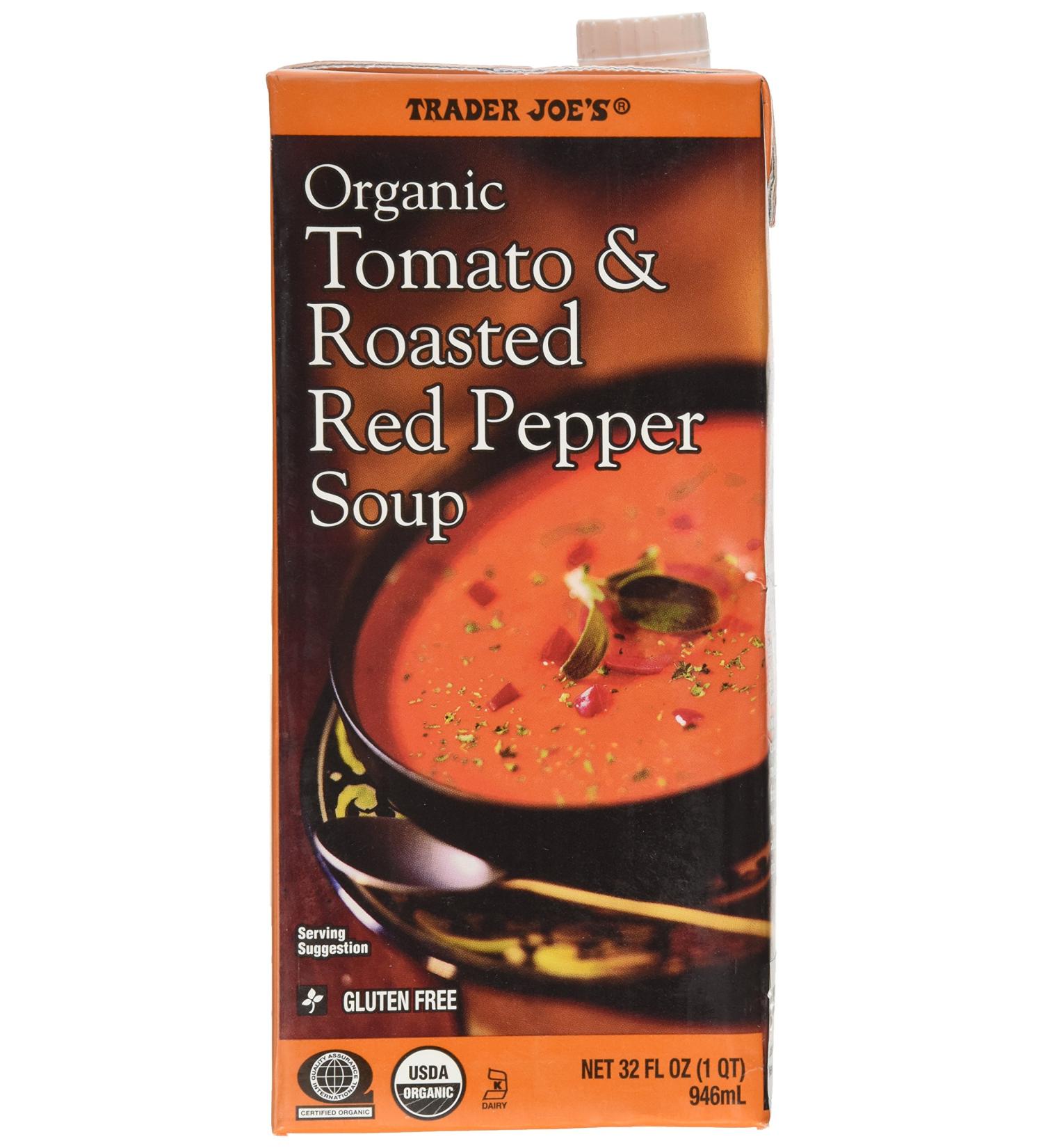Trader Joe's Organic Tomato Roasted Red Pepper Soup - Shop Now! - Buy Online on GoSupps.com