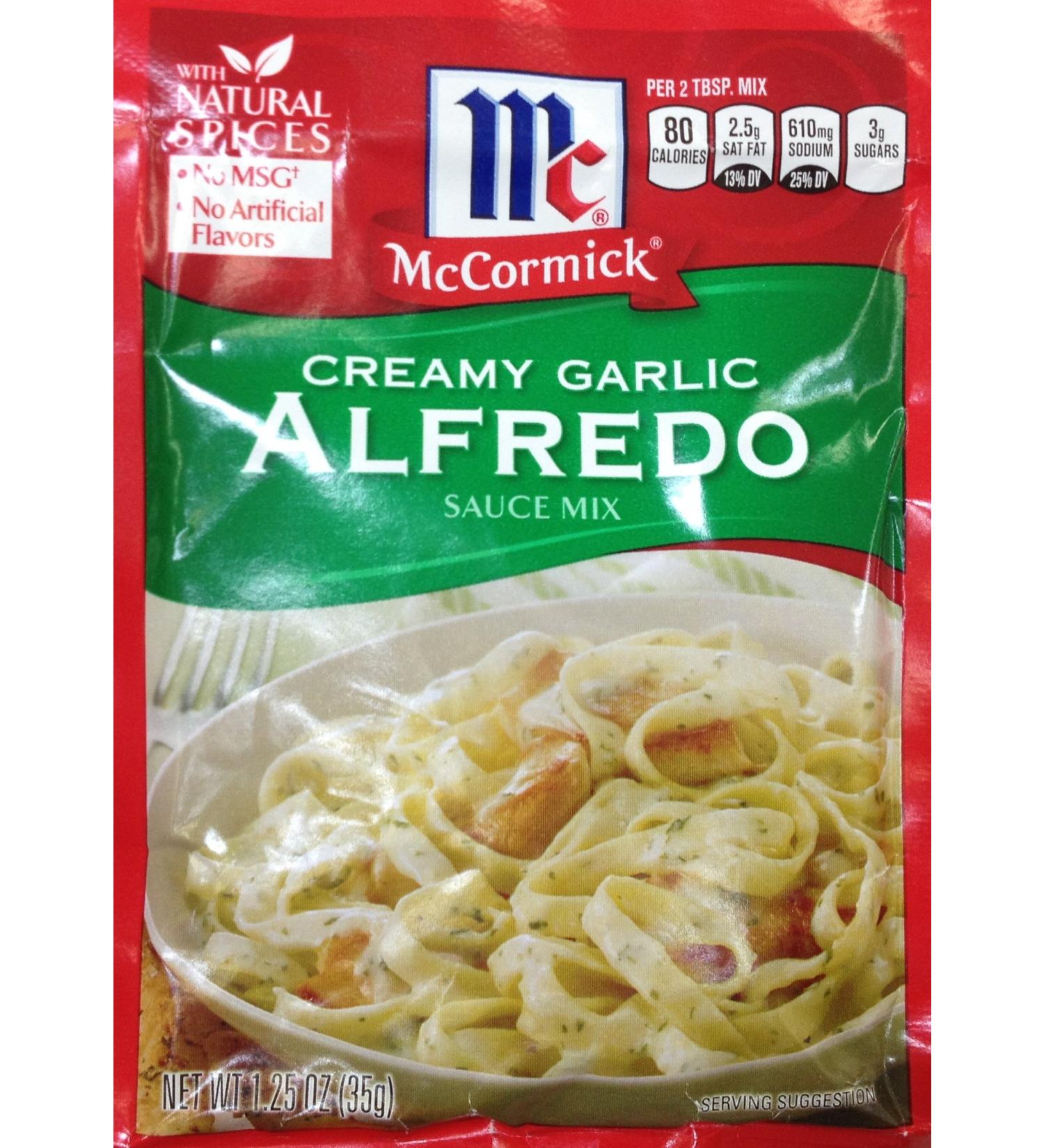 McCormick Creamy Garlic ALFREDO Sauce Mix 1.25oz (6 Packets) Garlic 1.25 Ounce (Pack of 6)