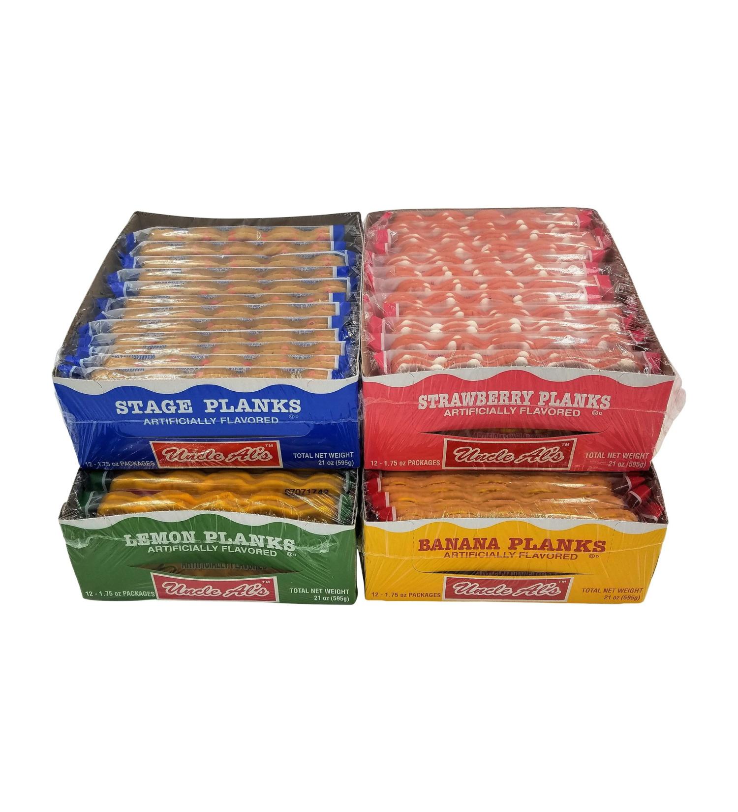 Uncle Al's Stage Planks Bulk Variety Pack - Original, Banana, Lemon, Strawberry - Buy Online on GoSupps.com