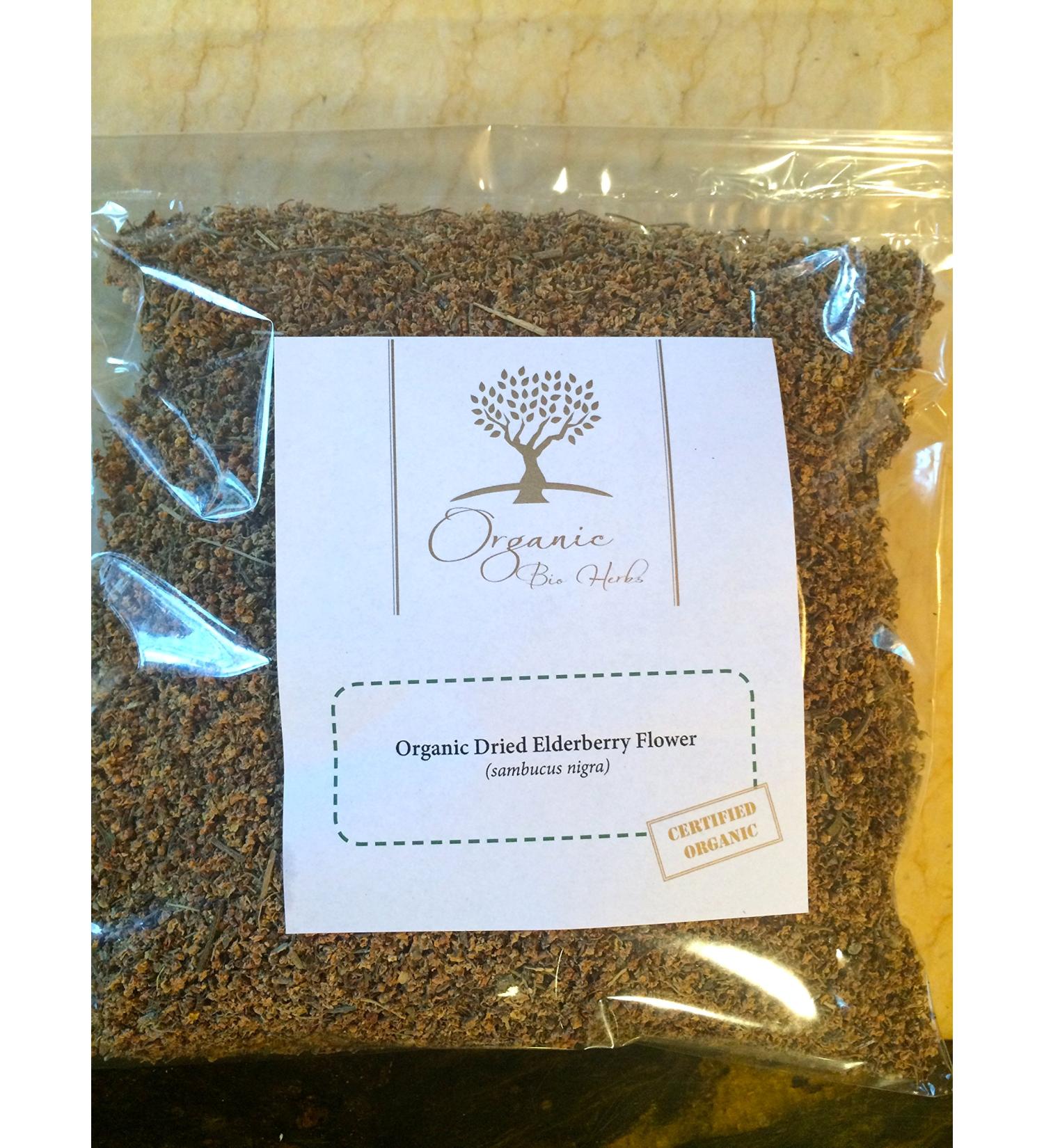 Organic Dried Elderberry Flower (Sambucus Nigra) - 6 Oz | 100% Pure Bio Herbs - Buy Online on GoSupps.com