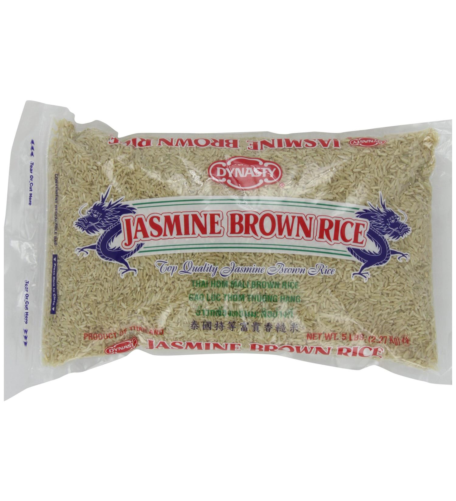 Dynasty Jasmine Brown Rice 5lb - Premium Quality Grains for Healthy Meals - Buy Online on GoSupps.com