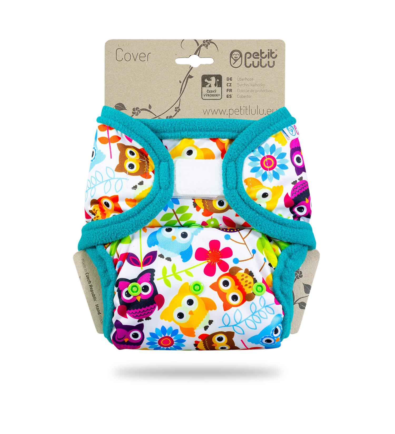 Petit Lulu Size 2 Prefold Cloth Diapers with Tabs (5-16 kg) - Washable & Waterproof Baby Diaper Pants - Made in EU - Eco-Friendly Owl Design - Buy Online on GoSupps.com