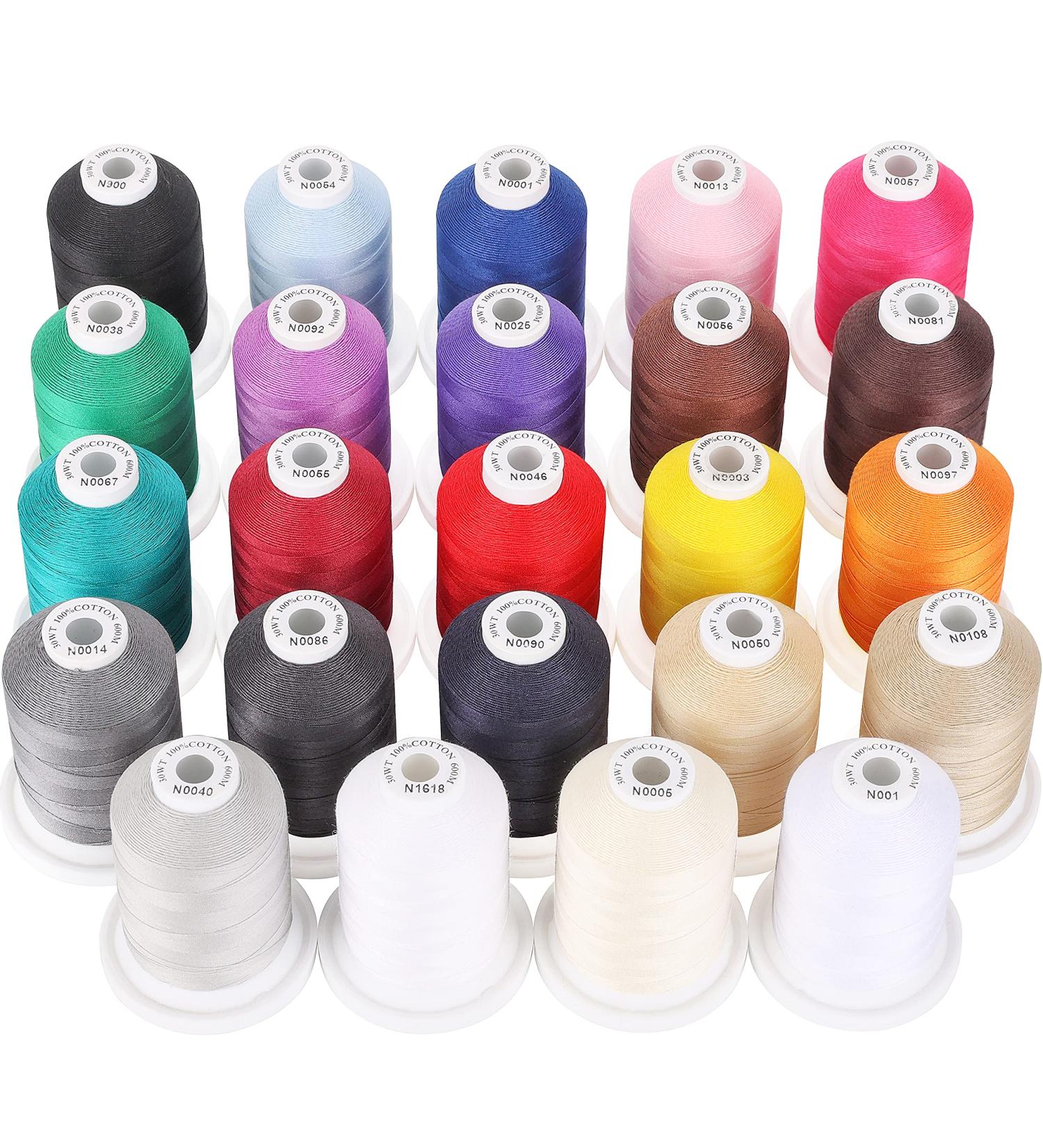 New brothread 100% Mercerized Cotton Threads 50S/3 600M - 18 Options for Quilting, Serger, Sewing & Embroidery - Buy Online on GoSupps.com
