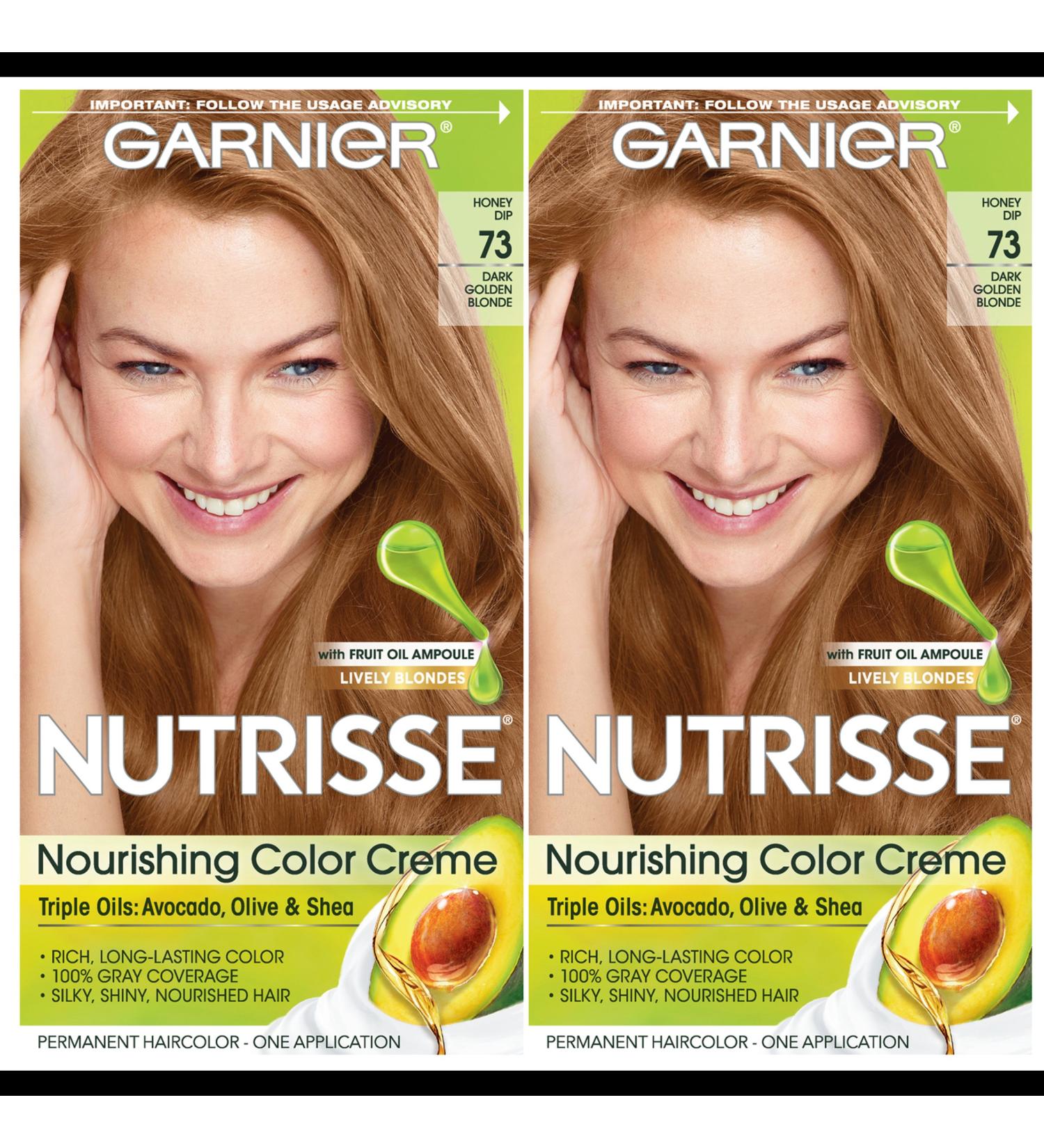 Garnier Nutrisse Nourishing Creme 73 Dark Golden Blonde Permanent Hair Dye - 2 Count - Buy Online on GoSupps.com