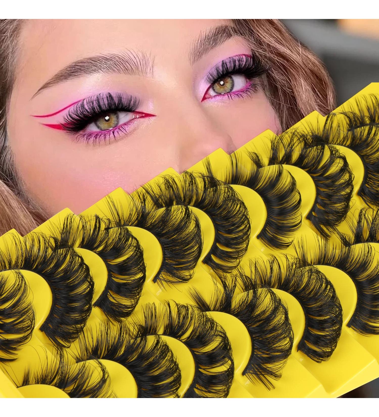 Fluffy Russian Strip Lashes - 9 Styles Mixed Faux Mink Multipack - D Curl Wispy Natural Look False Eyelashes - Buy Online on GoSupps.com