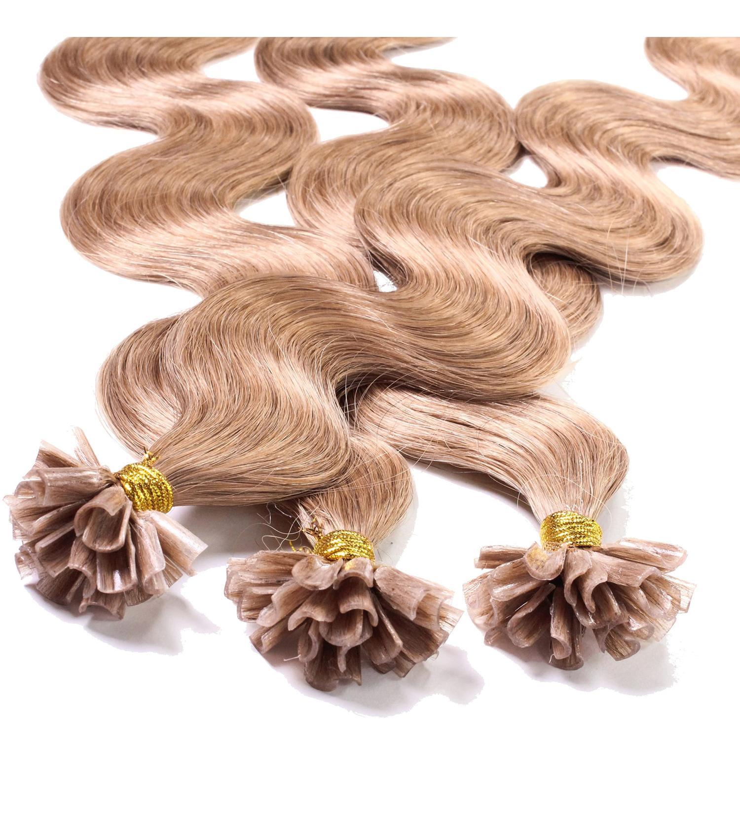 Buy Hair2Heart Real Hair Extensions - Wavy Bondings 50 Strands 1g 40cm Light Blonde Natural Ash 8/01 - International Shipping Available - Buy Online on GoSupps.com
