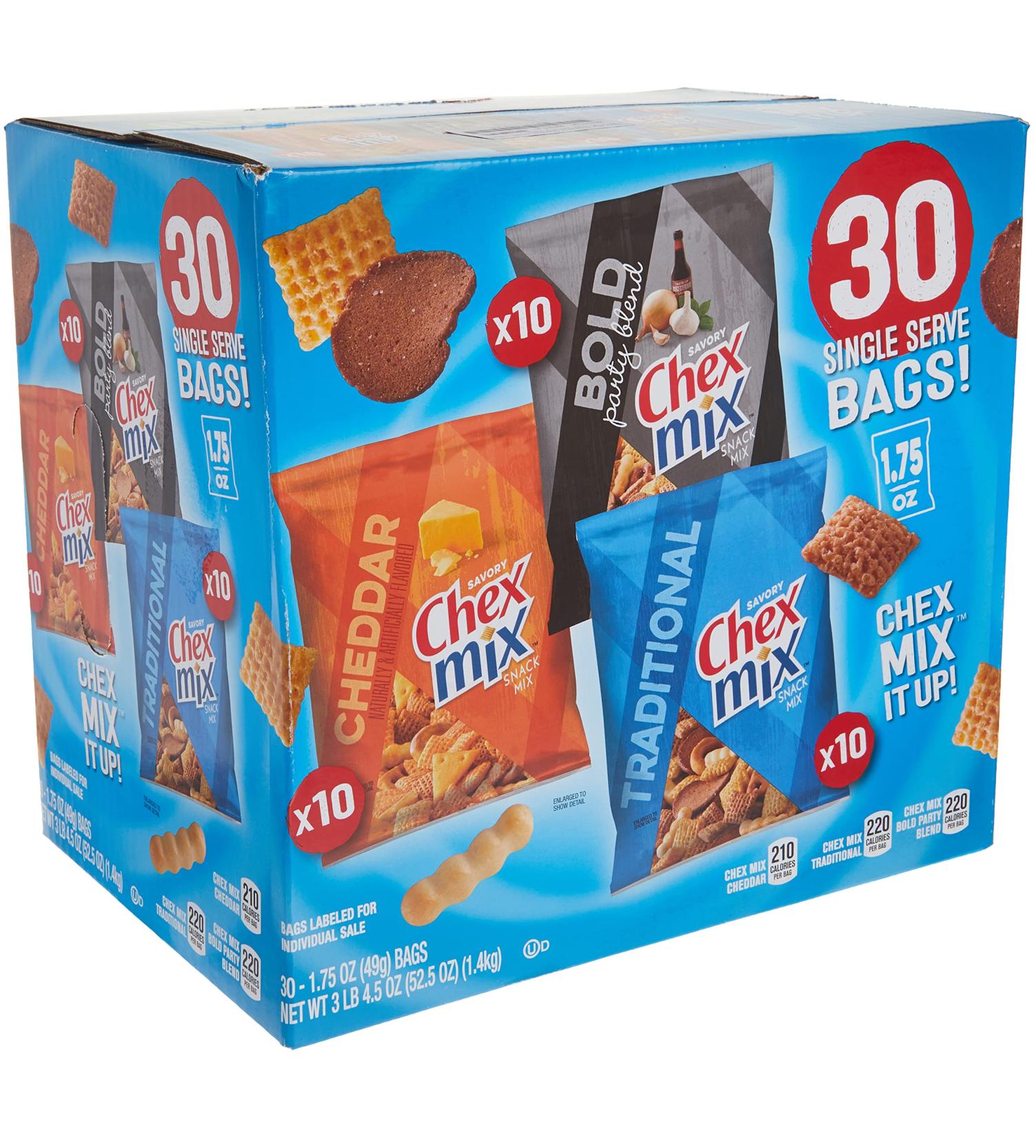 Chex Mix Classics Snack Mix 1.75 oz - Pack of 30 | Savory Snack Mix Variety Pack - Buy Online on GoSupps.com
