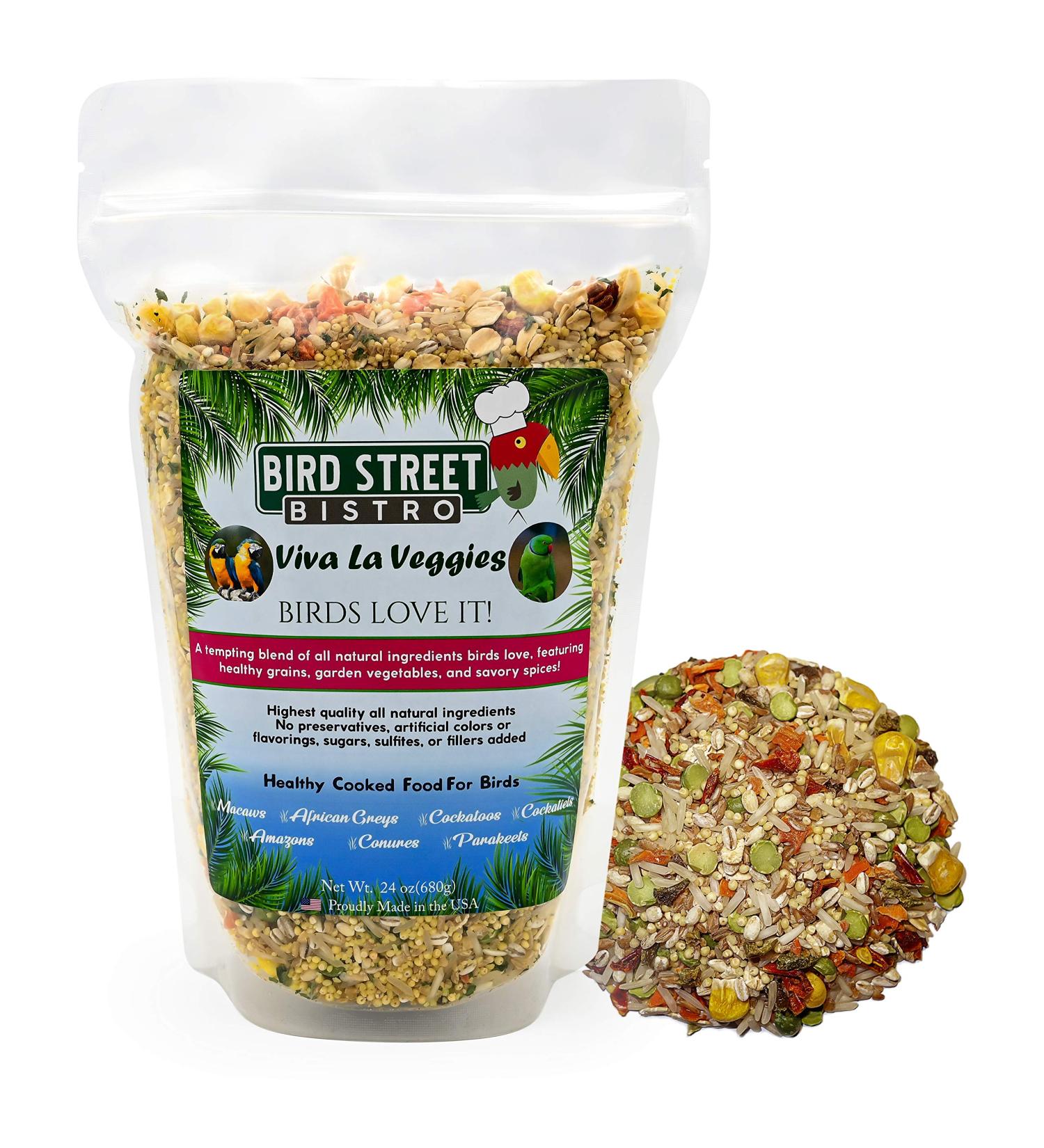 Viva La Veggies Parrot, Parakeet, Cockatiel Bird Food - Natural & Organic Grains, Legumes, Non-GMO Fruits, Vegetables, Spices - Cooks in 3-15 min - 1.5 lb Pack - Buy Online on GoSupps.com