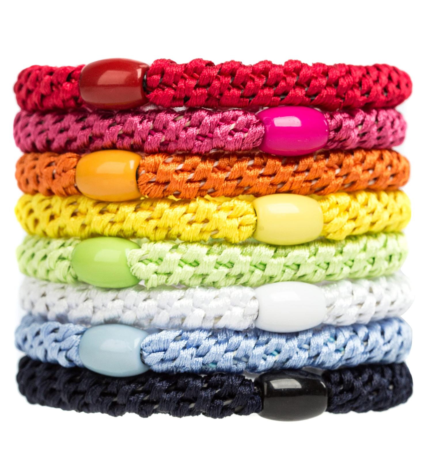 J.Carp 8pcs Mixed Color Hair Ties - No Damage Elastic Bands for Thick & Curly Hair - Perfect Ponytail Holders for Women & Girls - Buy Online on GoSupps.com