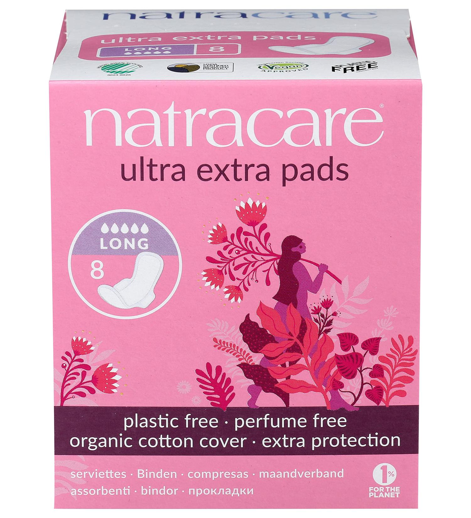 Natracare Organic Ultra Extra Long Pads - 8 Natural & Eco-Friendly Sanitary Pads - Buy Online on GoSupps.com
