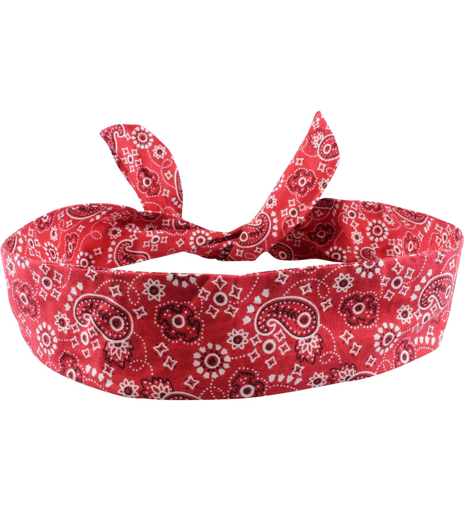 Wire Headband Head Wrap Red Flower Paisley