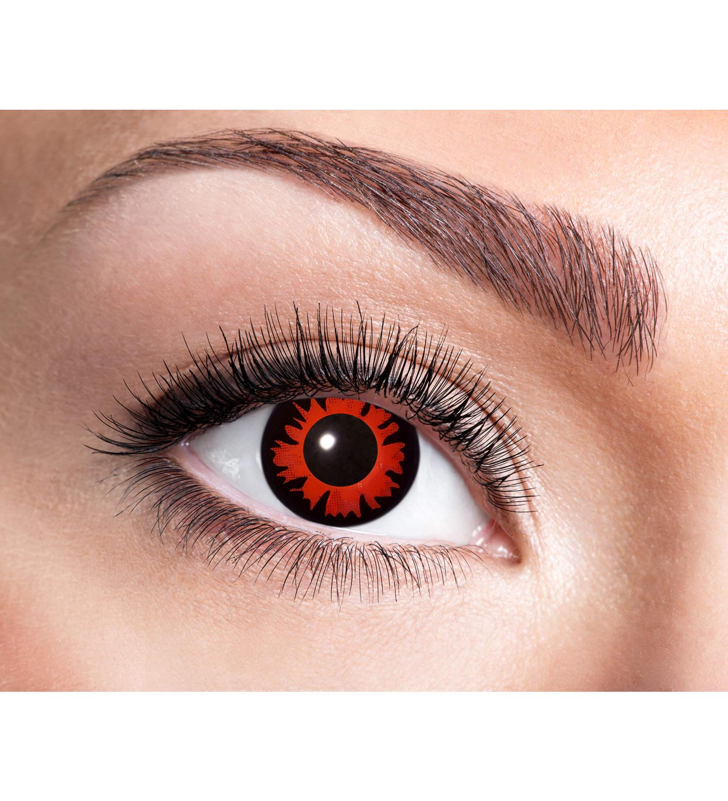 Buy Eyecatcher 84078841-734 Colored Contact Lenses - Red & Black 12-Month Wear for Carnival Mardi Gras & Halloween - Buy Online on GoSupps.com