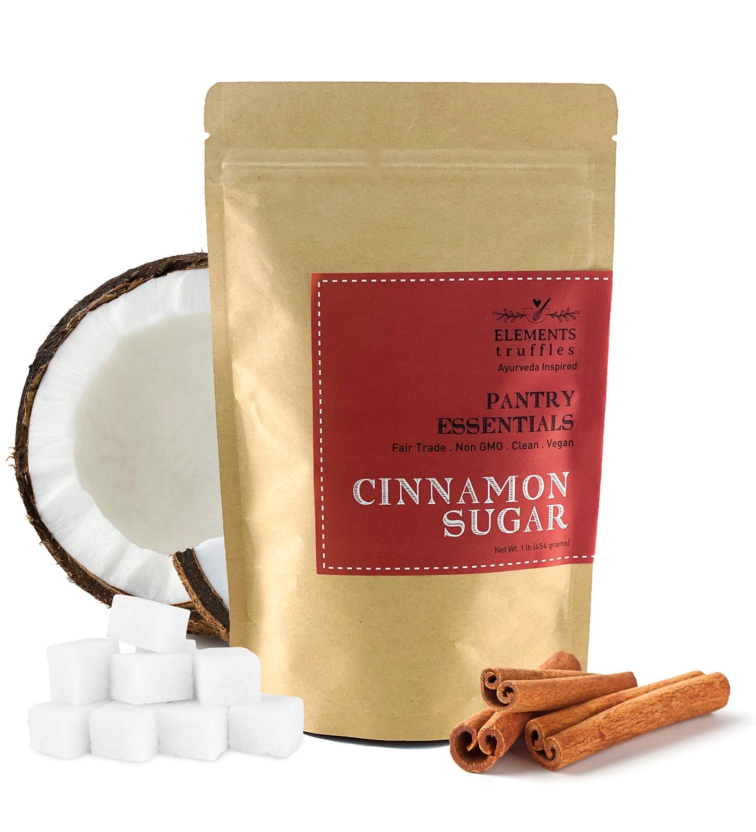 Organic Elements Truffles Cinnamon Coconut Palm Sugar - 1lb Pack (90 Servings) | Fair Trade, Non-GMO, Vegan Sugar Substitute for Baking - Buy Online on GoSupps.com