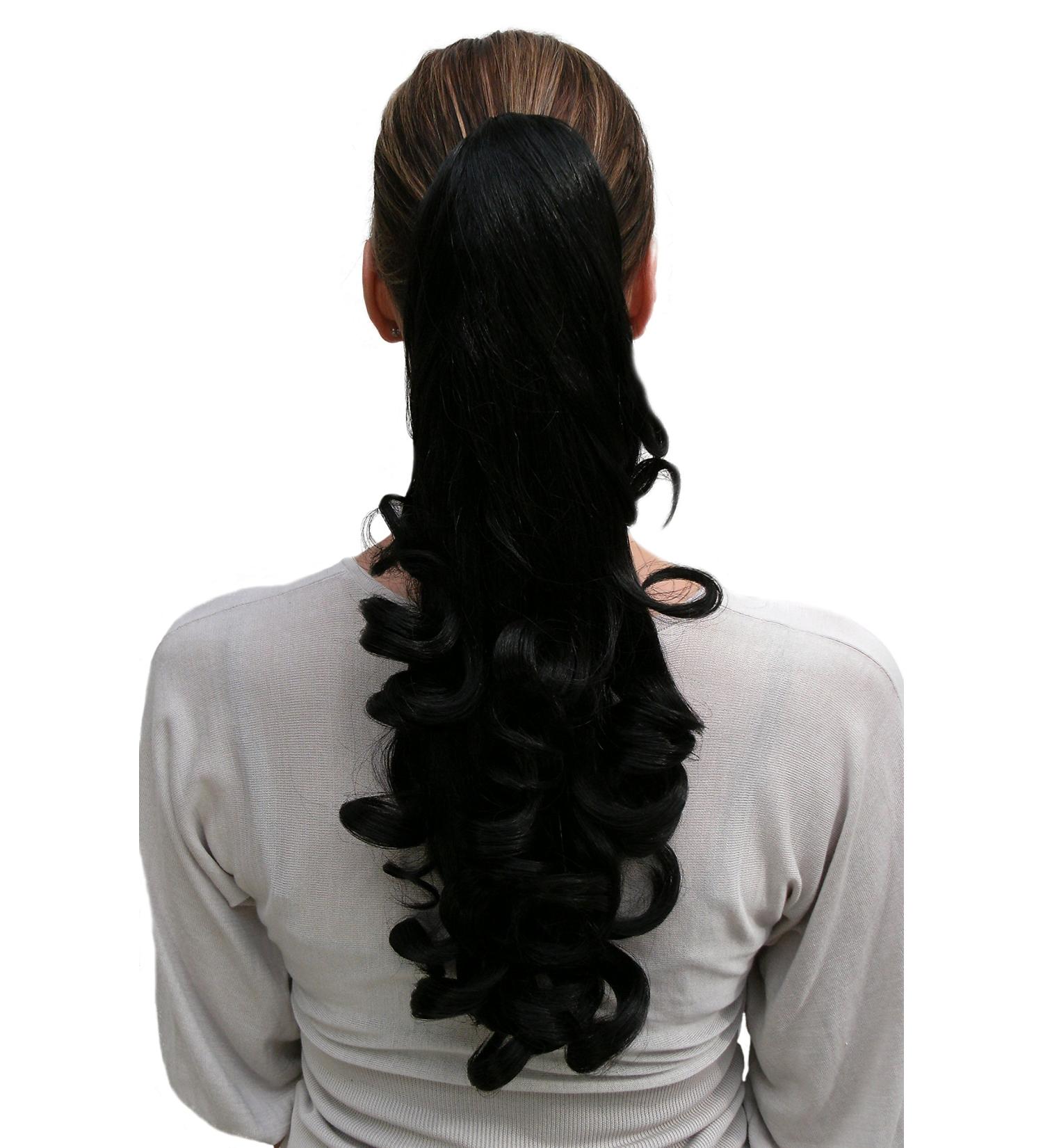 WIG ME UP - NC-19-2 hairpiece/braid black curly approx. 45 cm