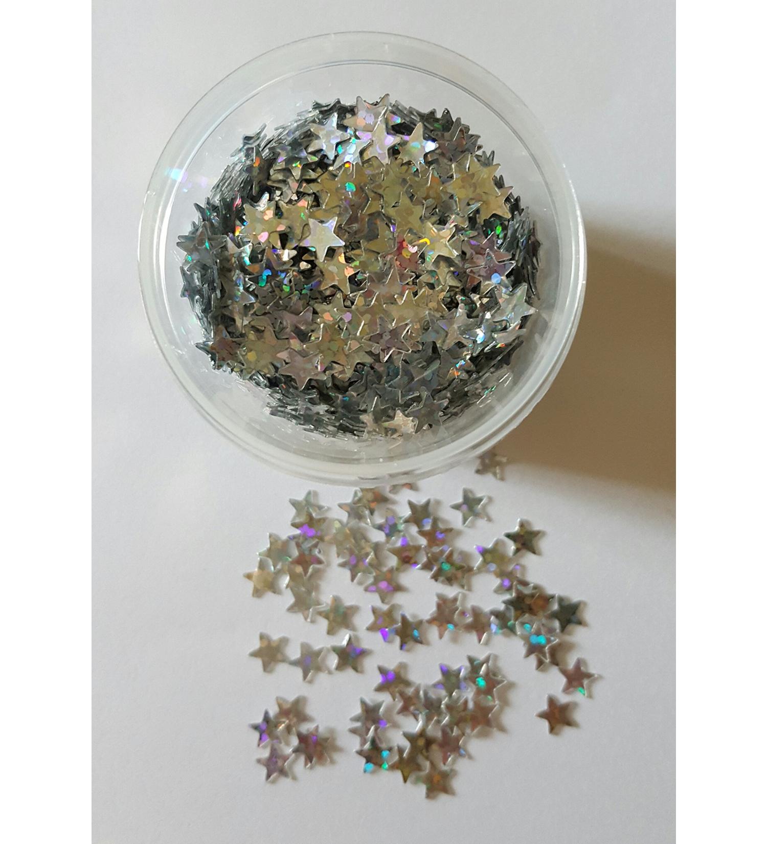 New Silver Iridescent Nail Art Stars - 50 Glitter Inserts for Gel Nails | Stunning Nail Design Accessories - Buy Online on GoSupps.com