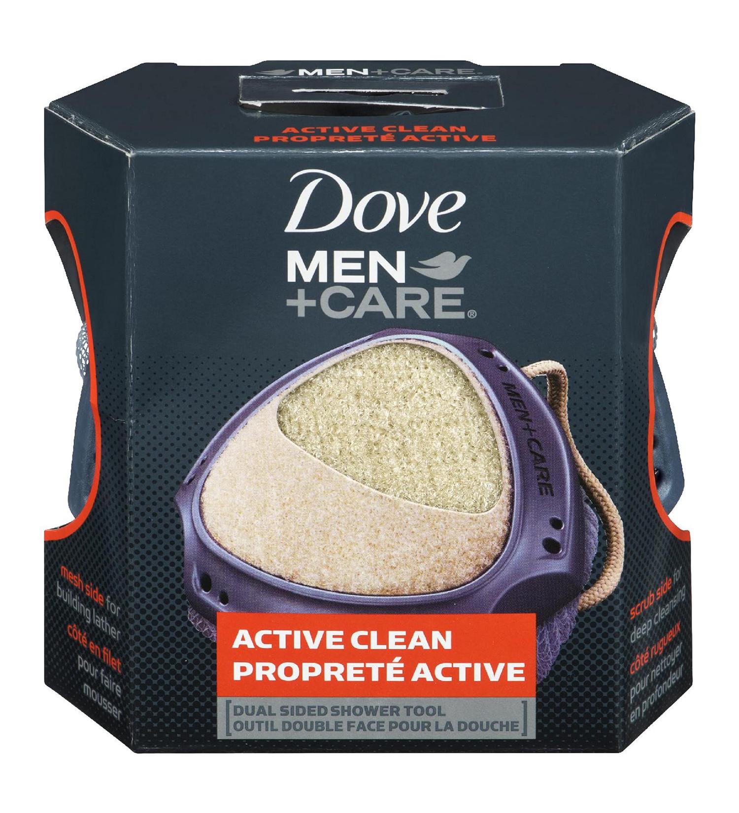 Dove Men + Care Dual Sided Shower Tool for building lather and deep cleansing Active Clean body exfoliator for men 1 count 1 count (Pack of 1) - Buy Online on GoSupps.com