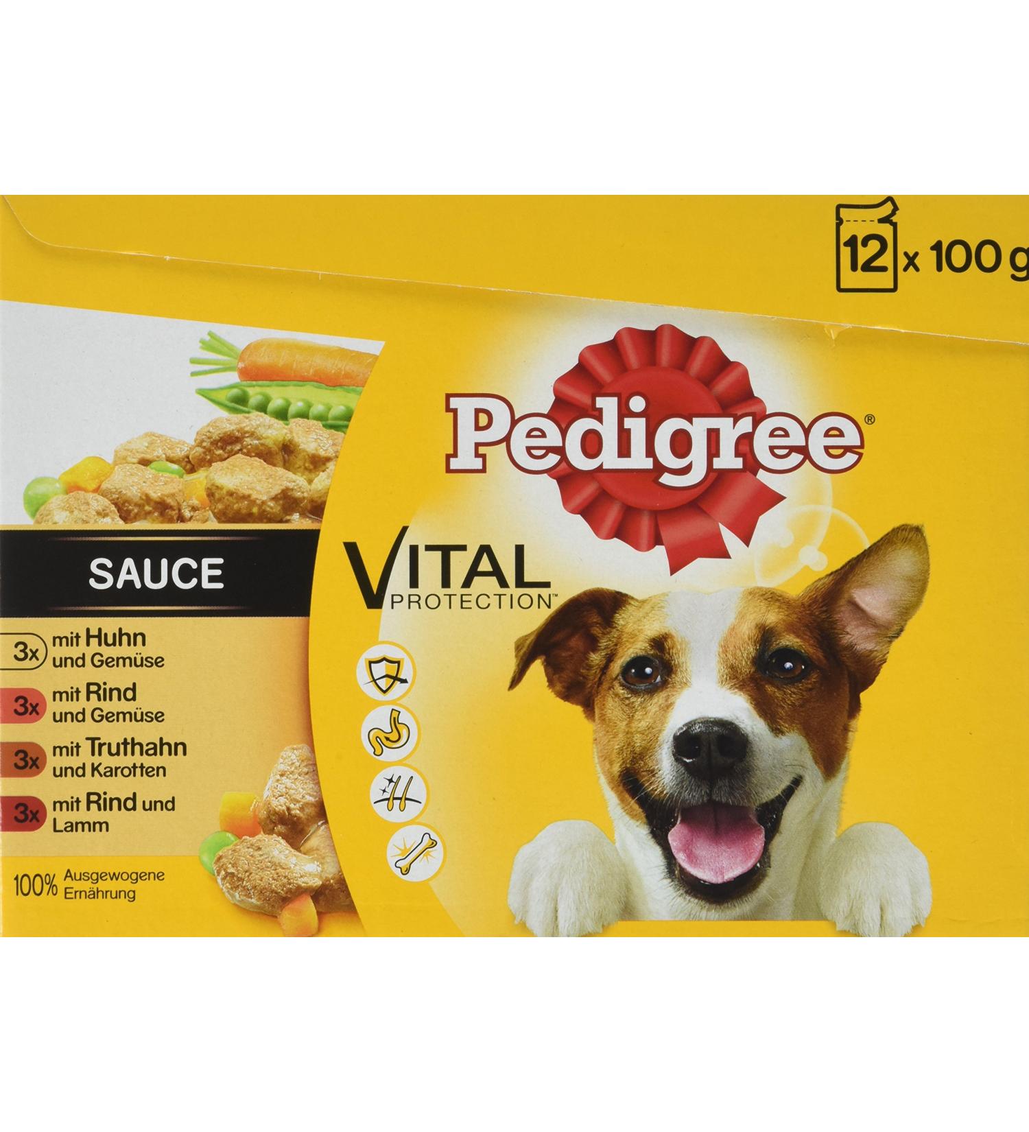 Pedigree Adult Dog Food in Portioned Pouches For Adult Dogs Various Types Pack of 4 (4 x 12 x 100g) - Buy Online on GoSupps.com