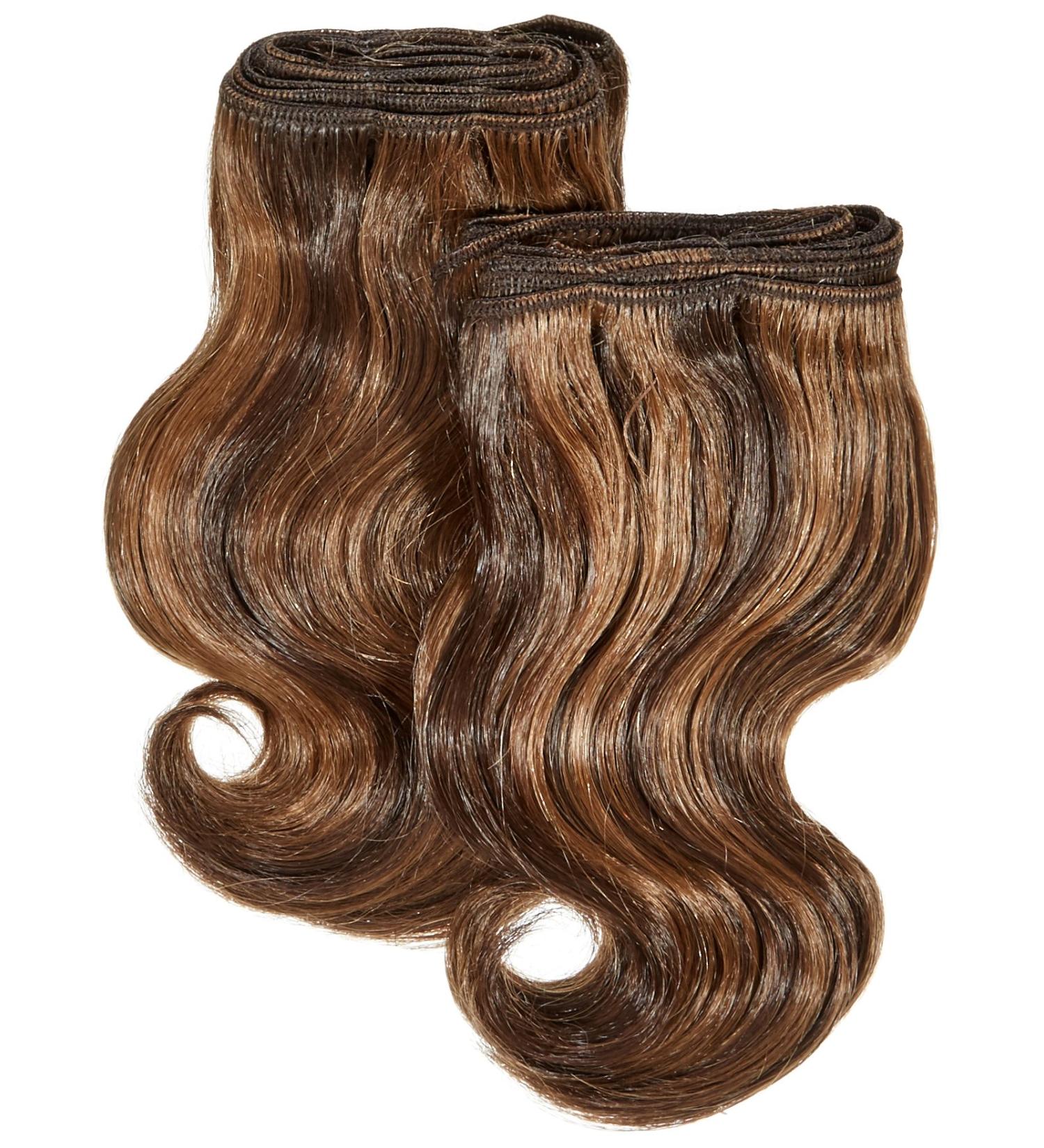 Chear Body Wave 2-in-1 Weft Human Hair Extension with Premium Blend Weave Number P4/30 Medium Dark Brown/Auburn 8-Inch - Buy Online on GoSupps.com
