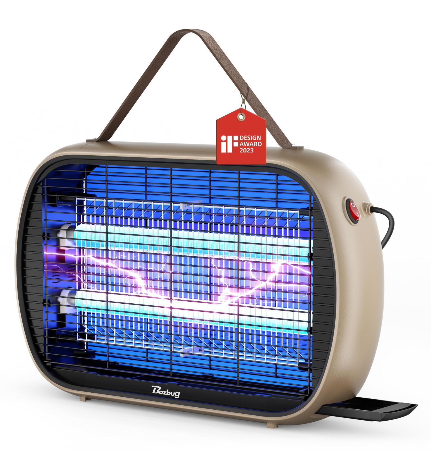 Buy Buzbug Insect Killer MA015 - 465 m Coverage 2 Replacement Lamps 20W Electric Fly Trap for Kitchen Restaurant Garage & Patio (Khaki) - Buy Online on GoSupps.com