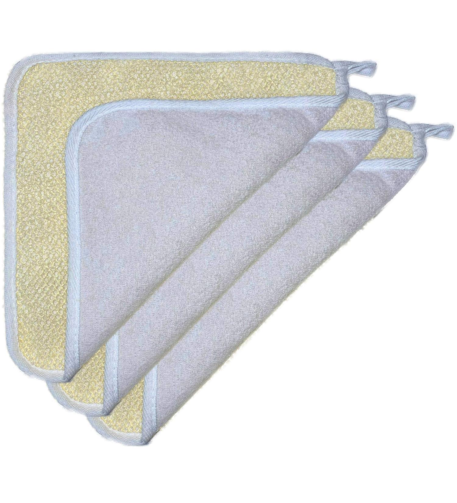 3 pcs Soft Weave Spa Exfoliating Cloths - Dual-Sided Scrubber for Face and Body - Remove Dead Skin - Ideal for Bath and Shower - Buy Online on GoSupps.com