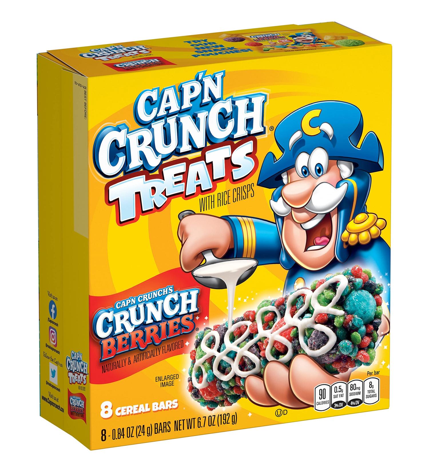 Quaker Captain Crunch Berry Treat Bar 8ct - 8 Count Pack - Buy Online on GoSupps.com