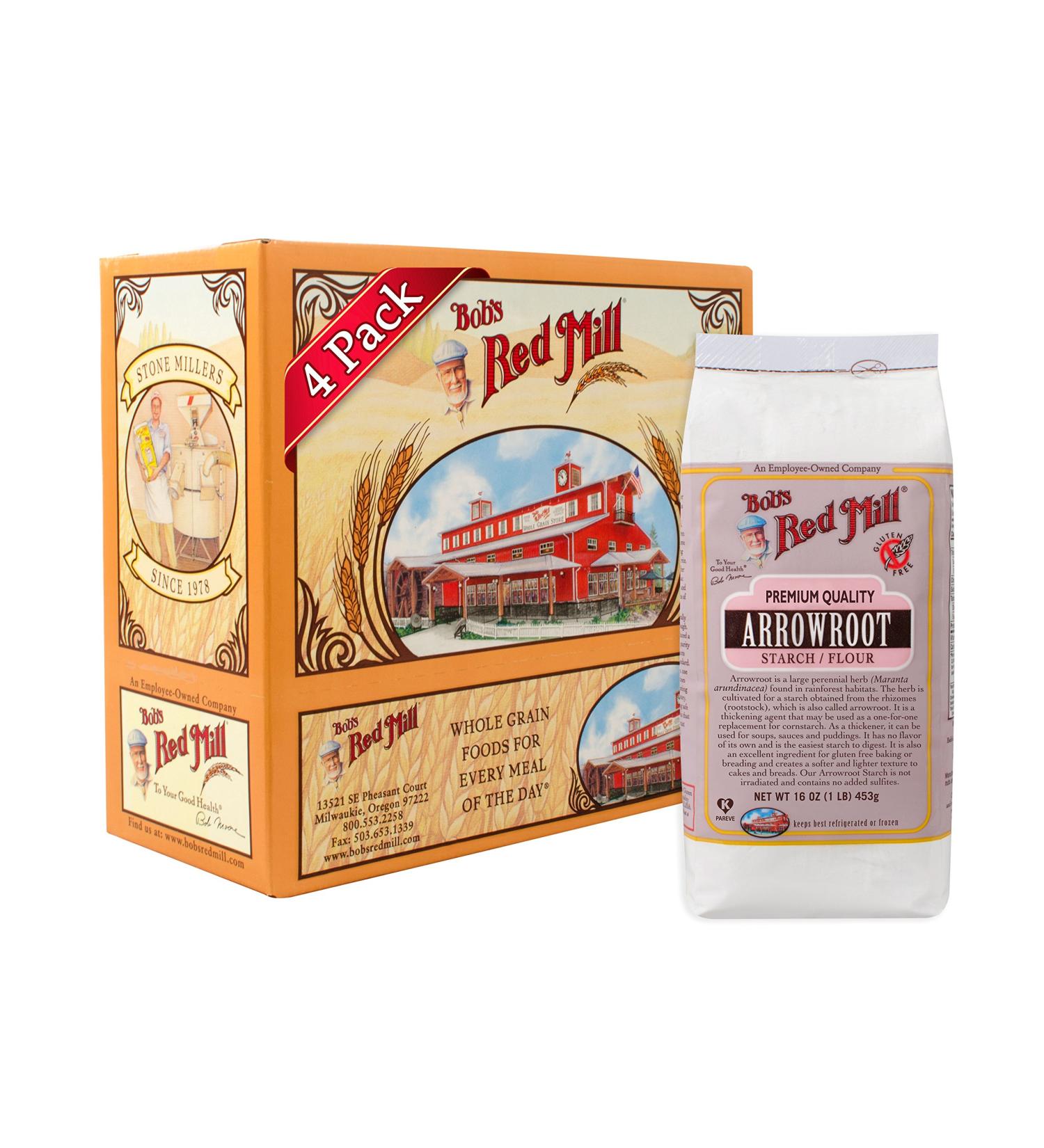 Bob's Red Mill Arrowroot Starch / Flour 16oz (Pack of 4) - Gluten-Free & Non-GMO - Buy Online on GoSupps.com