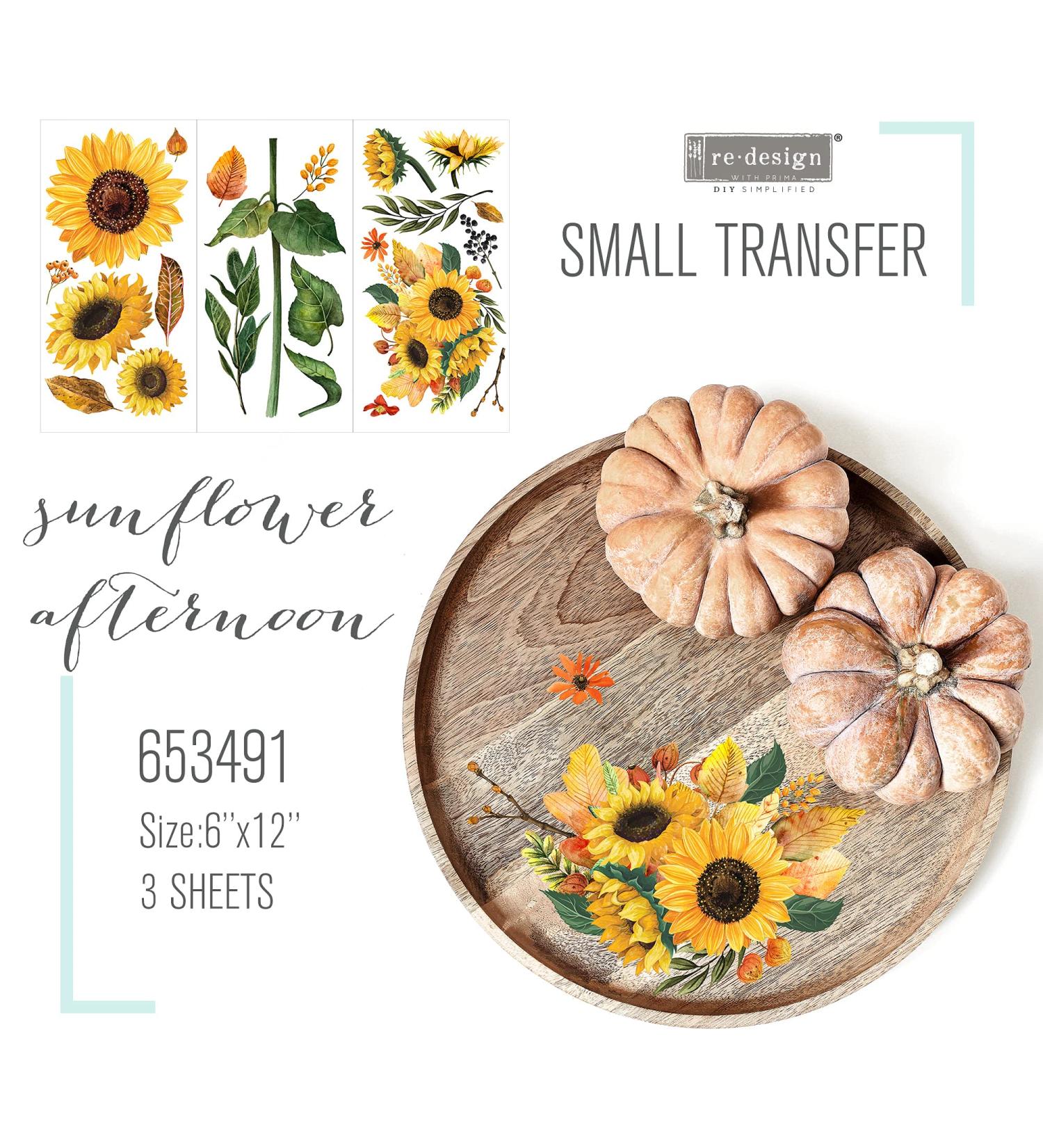 Sunflower Afternoon Small Transfers 3 Sheets - Perfect for Valentine's Day & Easter Decorations - 6x12 Inch - 655350653491 - Buy Online on GoSupps.com