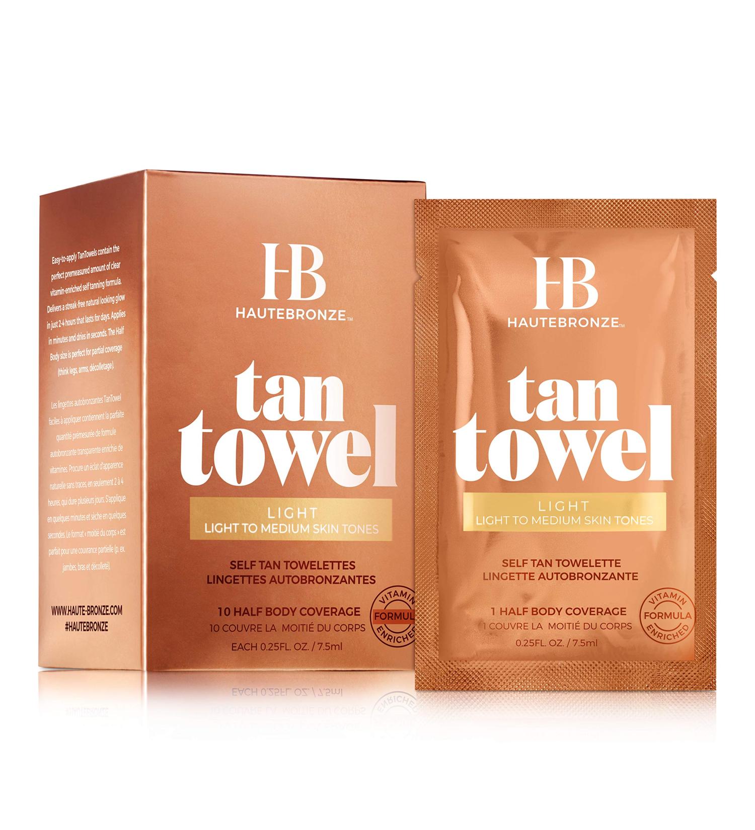 Tan Towels for Fair to Medium Skin Tones - Self Tanning Wipes 10 Pack - Streak-Free Application - Buy Online on GoSupps.com