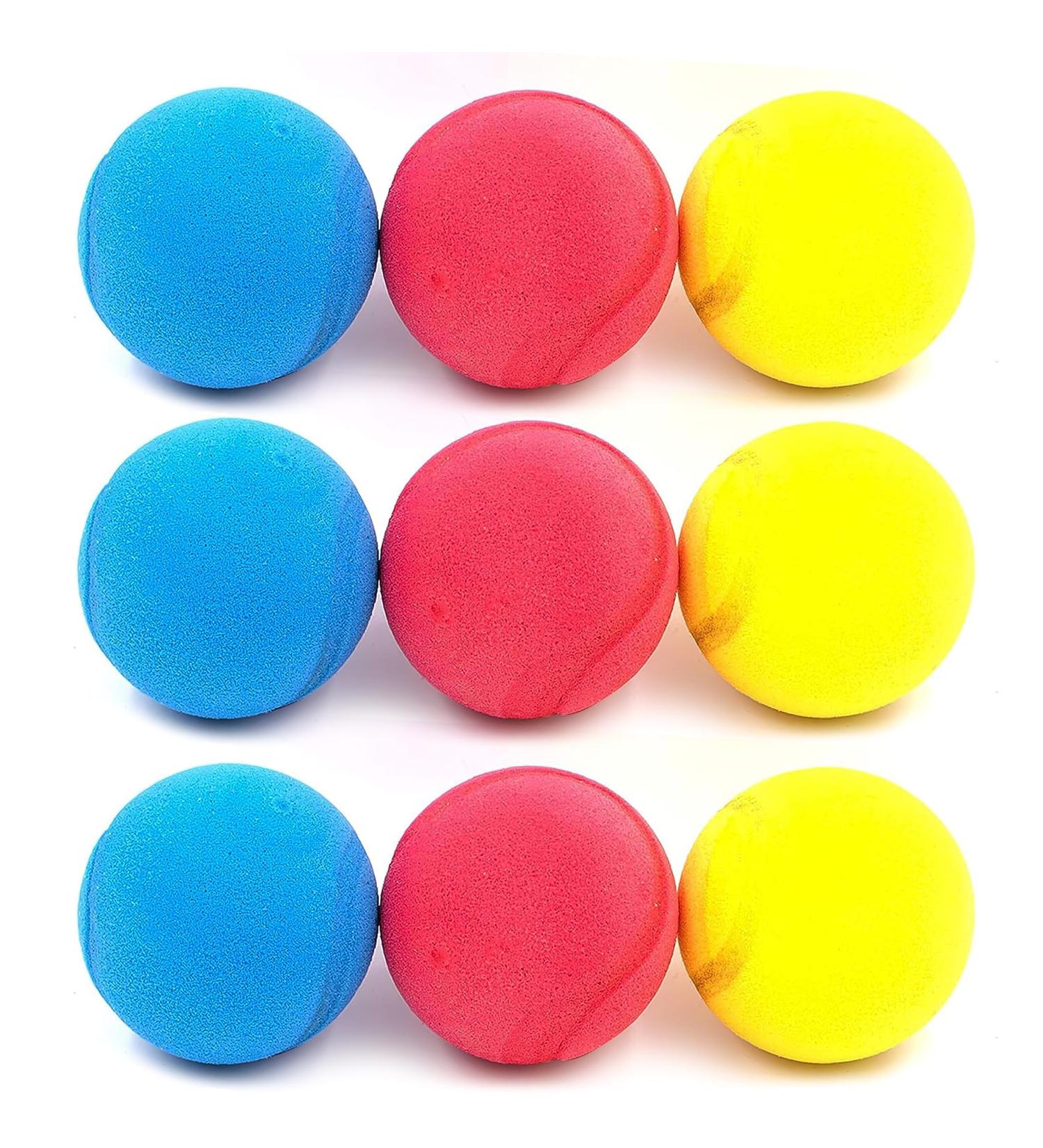 Set of 9 Colorful Soft Foam Balls for Kids - 6.5 cm Tennis Balls - Perfect for Playtime - International Shipping - Buy Online on GoSupps.com