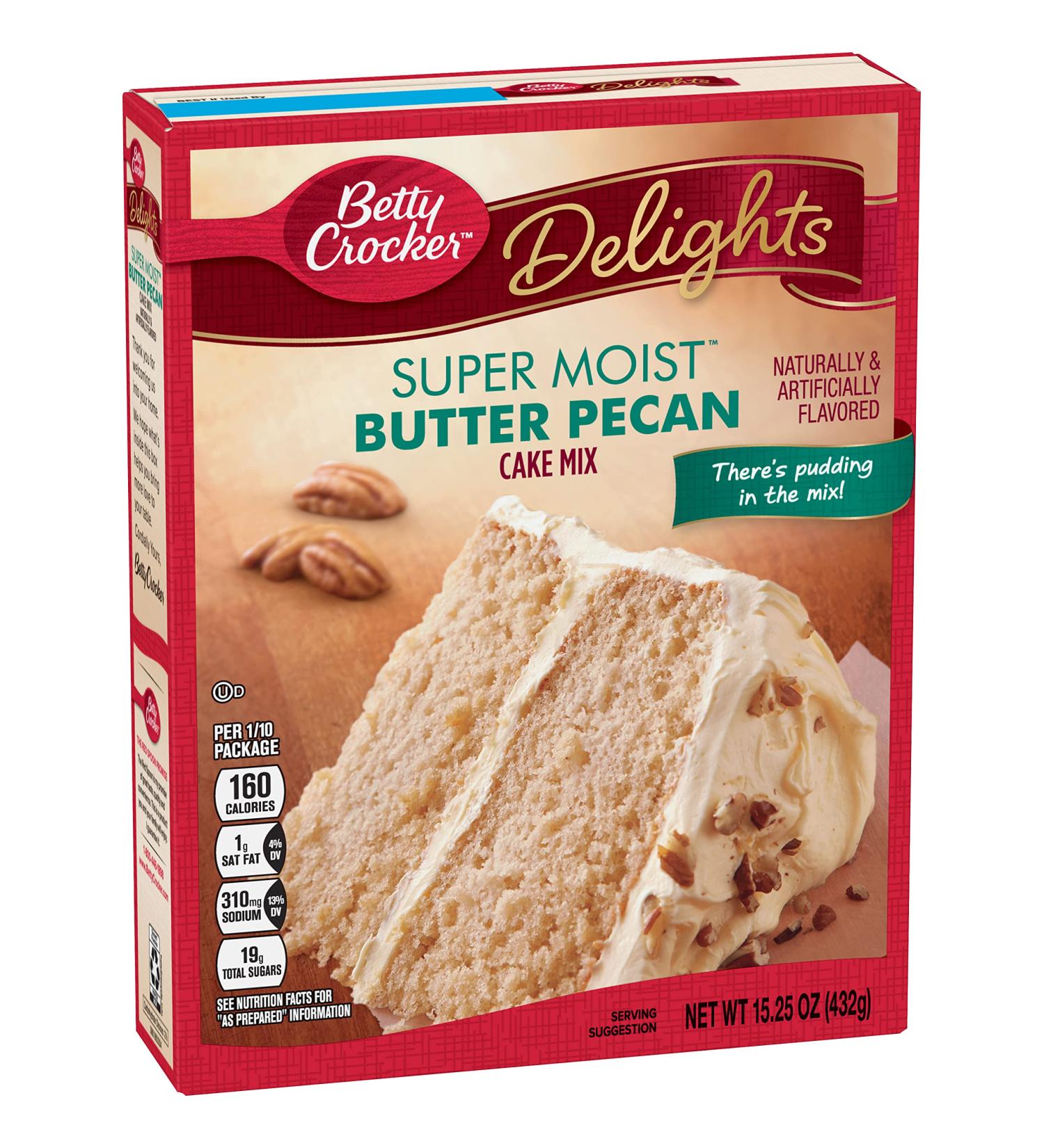 Betty Crocker Super Moist Butter Pecan Cake Mix 15.25 oz - Deliciously Moist Cake Mix - Buy Online on GoSupps.com