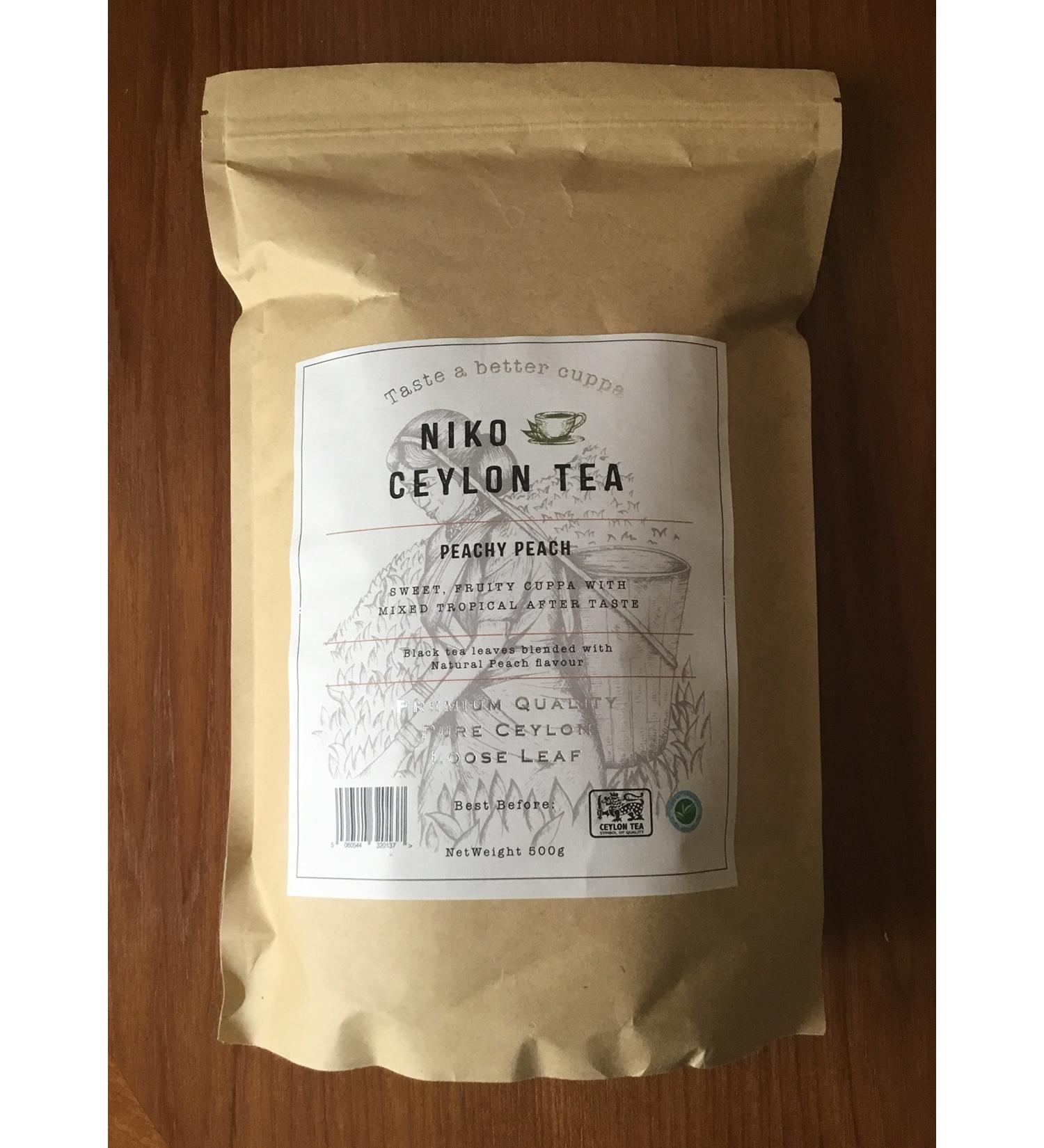  NIKO Ceylon Tea Premium Ceylon Black Tea - Peach - 500g - Buy Online on GoSupps.com